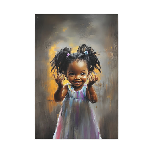 DUO MODERN "Little Faith" Matte Canvas little black girl wall art