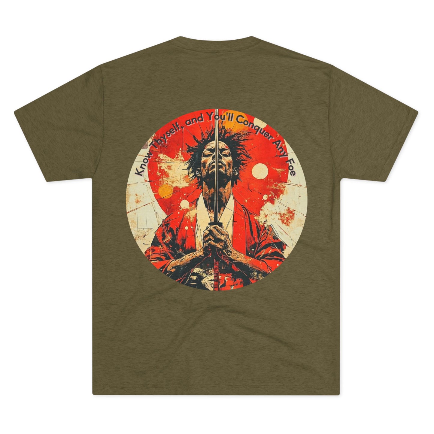 DUO MODERN "Black Samurai - Know Thy Self" Unisex Tri-Blend Crew Tee