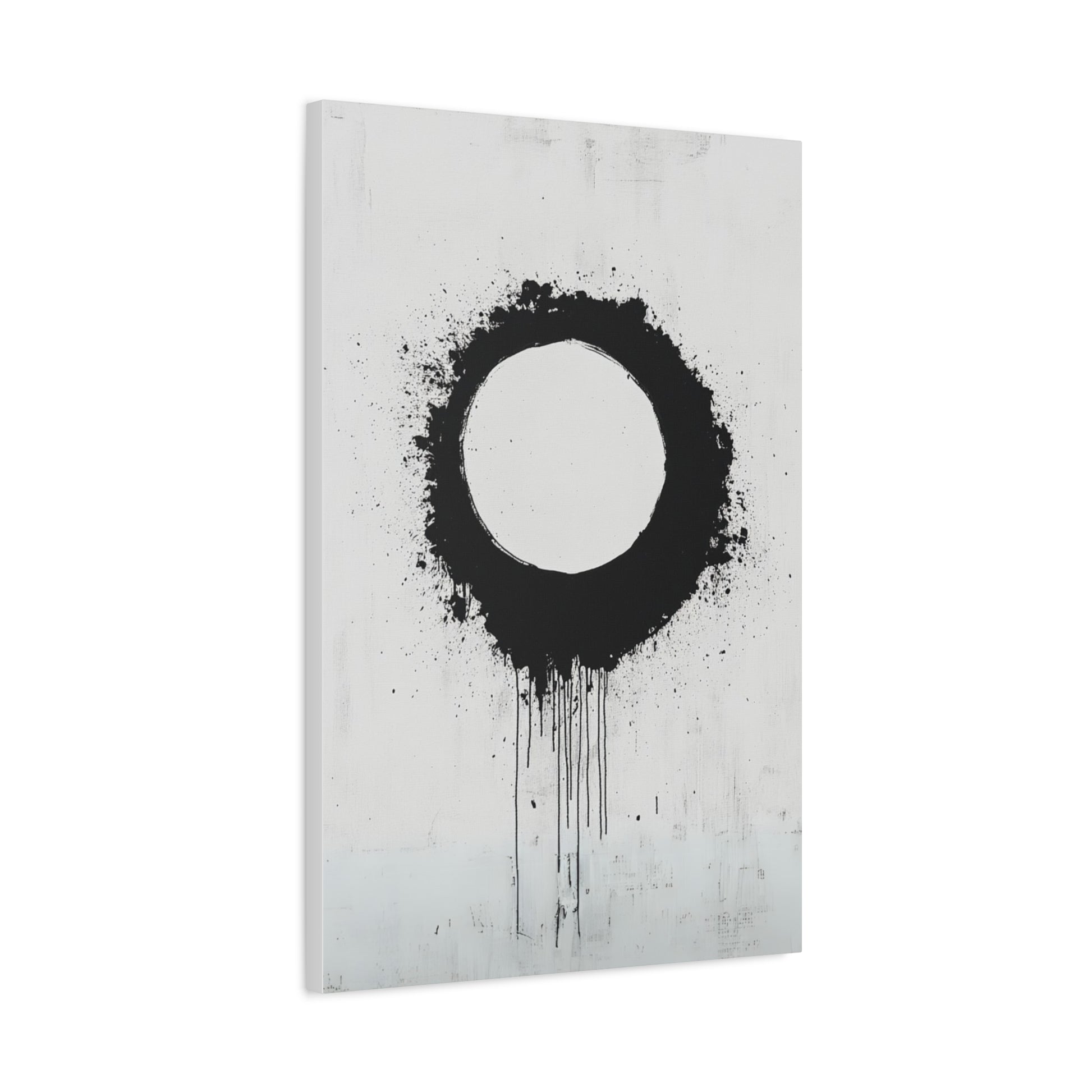 DUO MODERN "Modern Abstract Wall Art - Black Circle" on Matte Canvas - DUO Modern