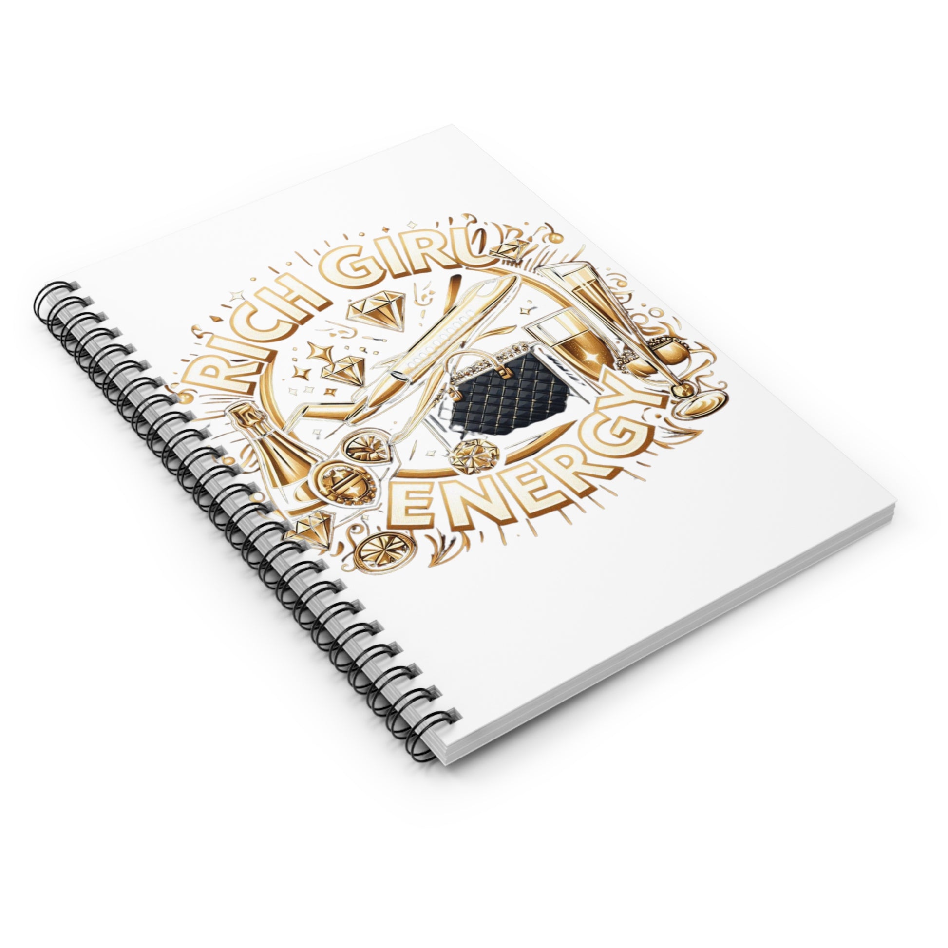 DUO MODERN "Rich Girl Energy" Spiral Notebook-Ruled Line - DUO Modern