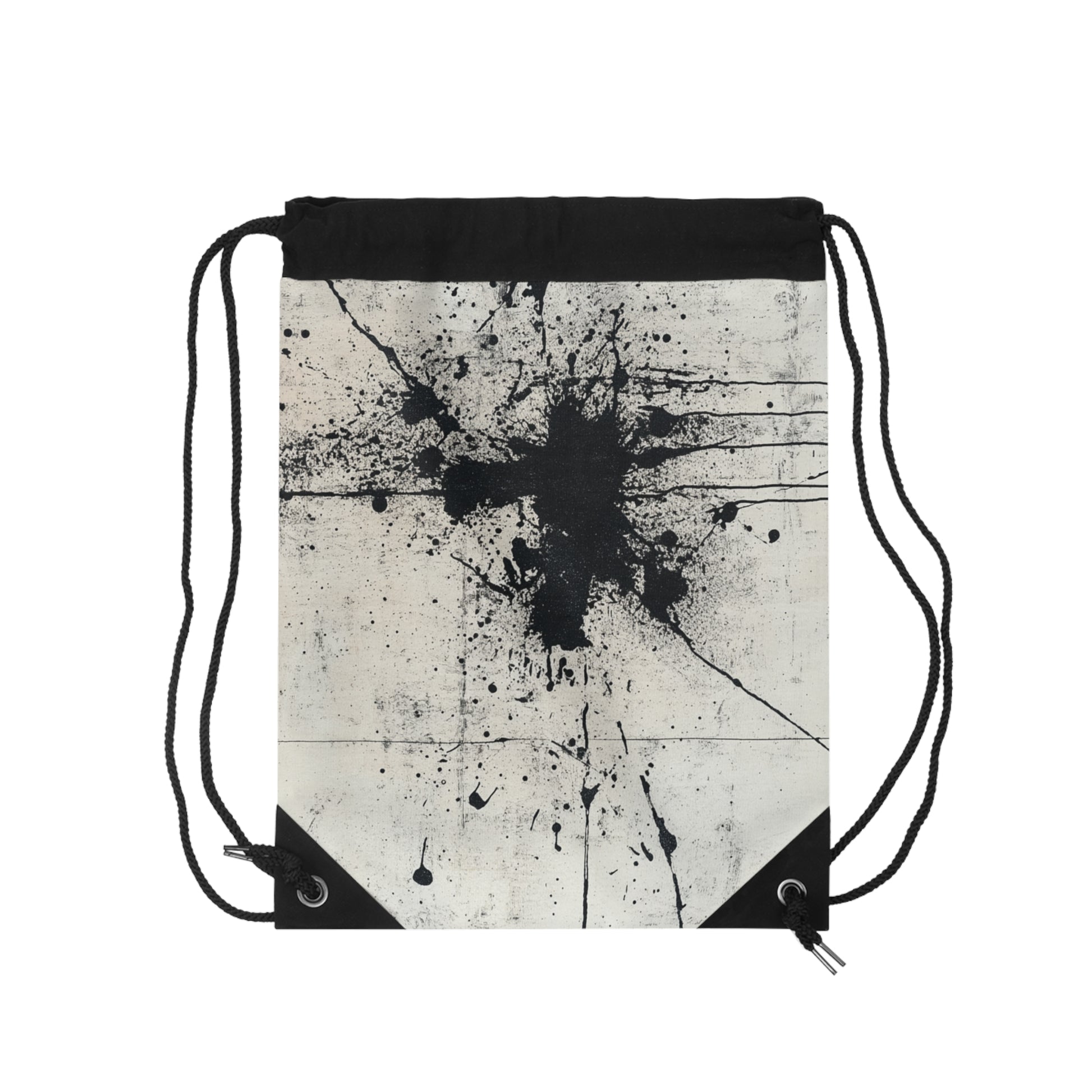 DUO MODERN "Artistic Black Splatter" Drawstring Bag - DUO Modern