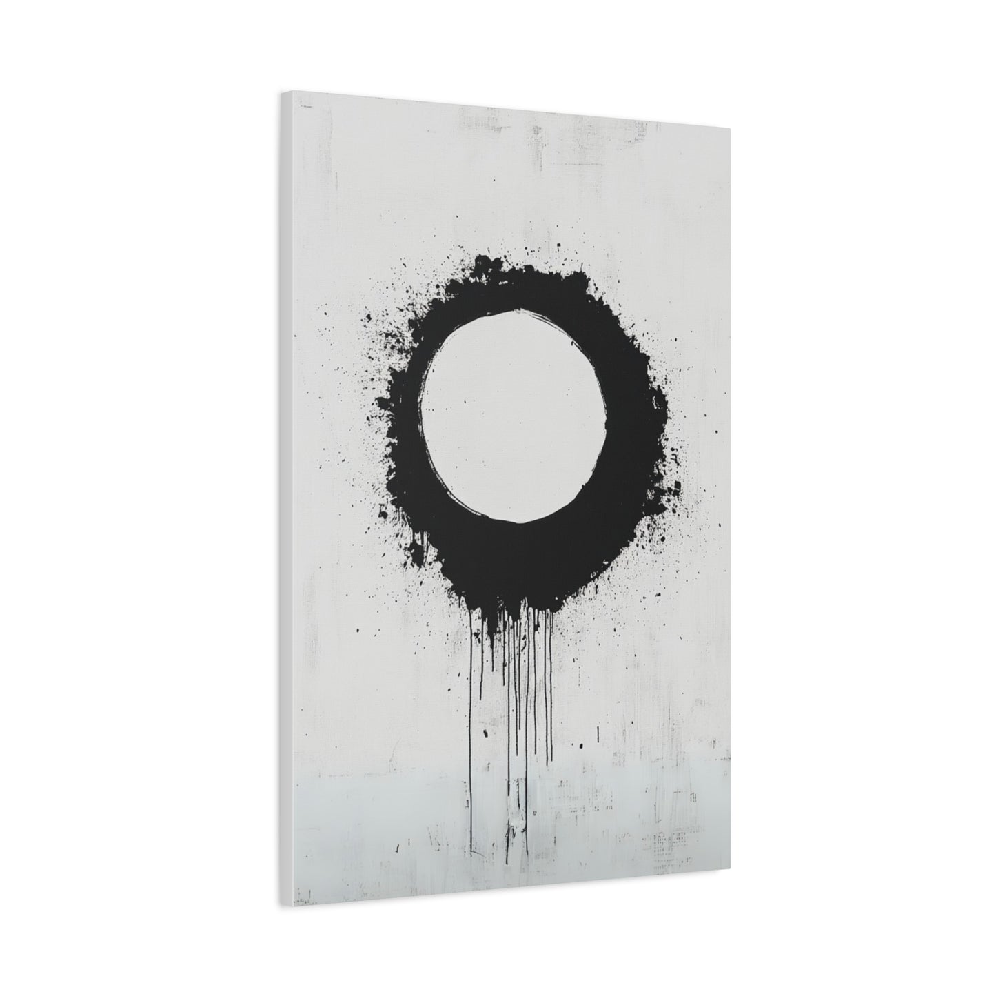 DUO MODERN "Modern Abstract Wall Art - Black Circle" on Matte Canvas - DUO Modern
