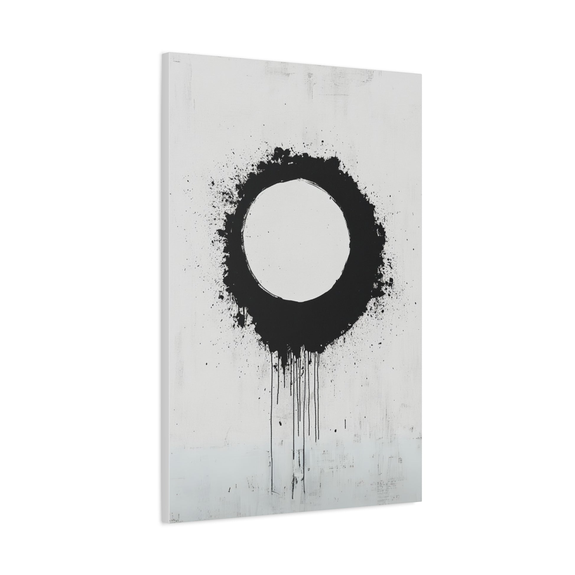 DUO MODERN "Modern Abstract Wall Art - Black Circle" on Matte Canvas - DUO Modern