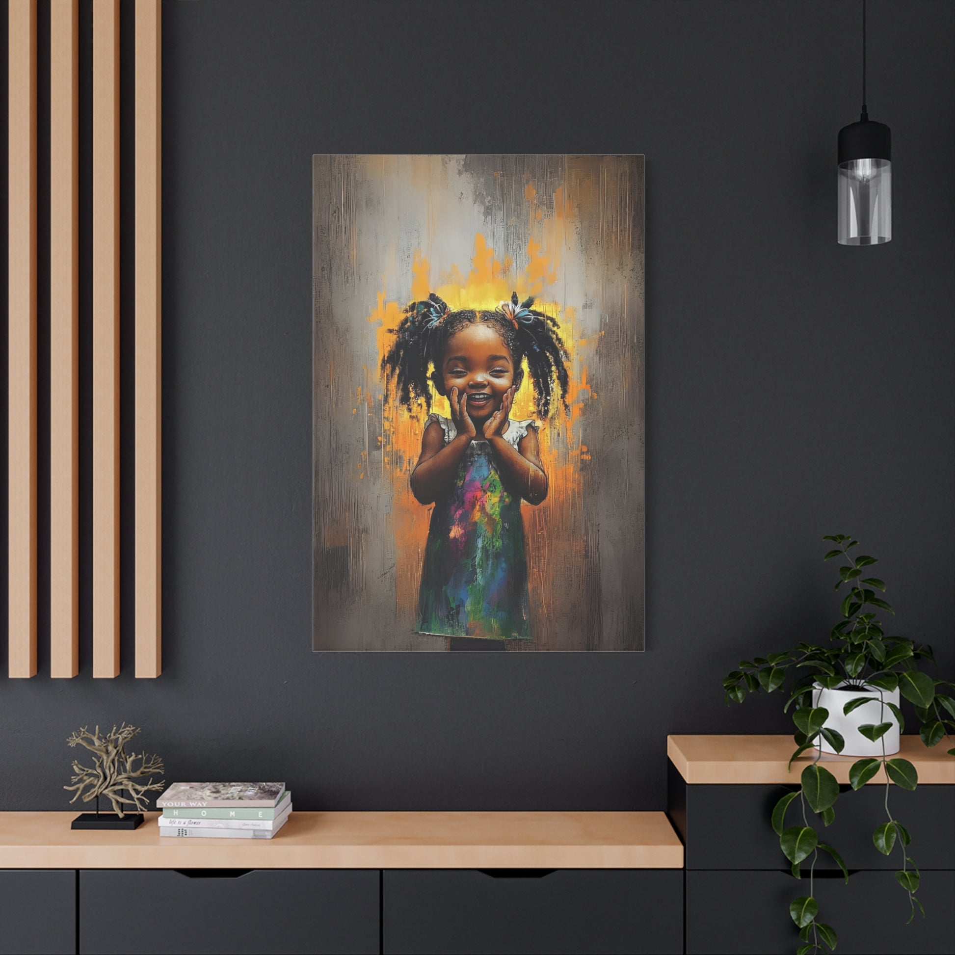 DUO MODERN "Little Grace" Matte Canvas little Black girl wall art
