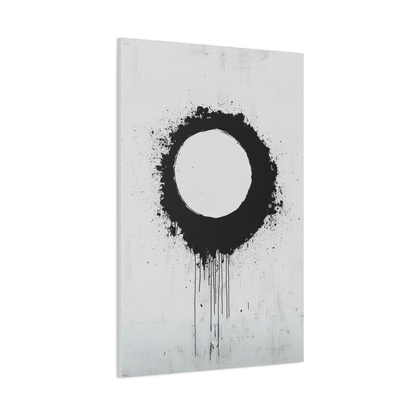 DUO MODERN "Modern Abstract Wall Art - Black Circle" on Matte Canvas - DUO Modern