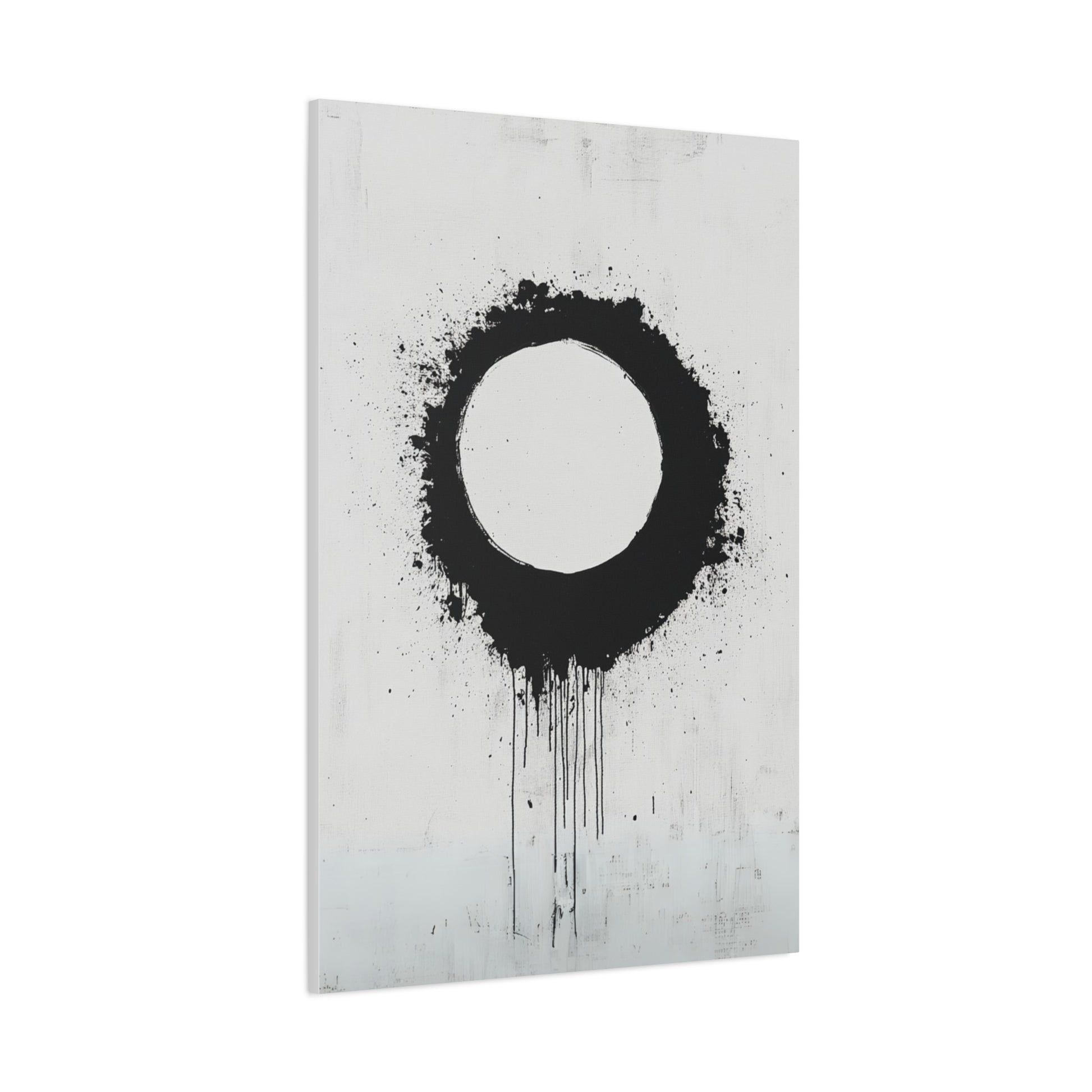 DUO MODERN "Modern Abstract Wall Art - Black Circle" on Matte Canvas - DUO Modern