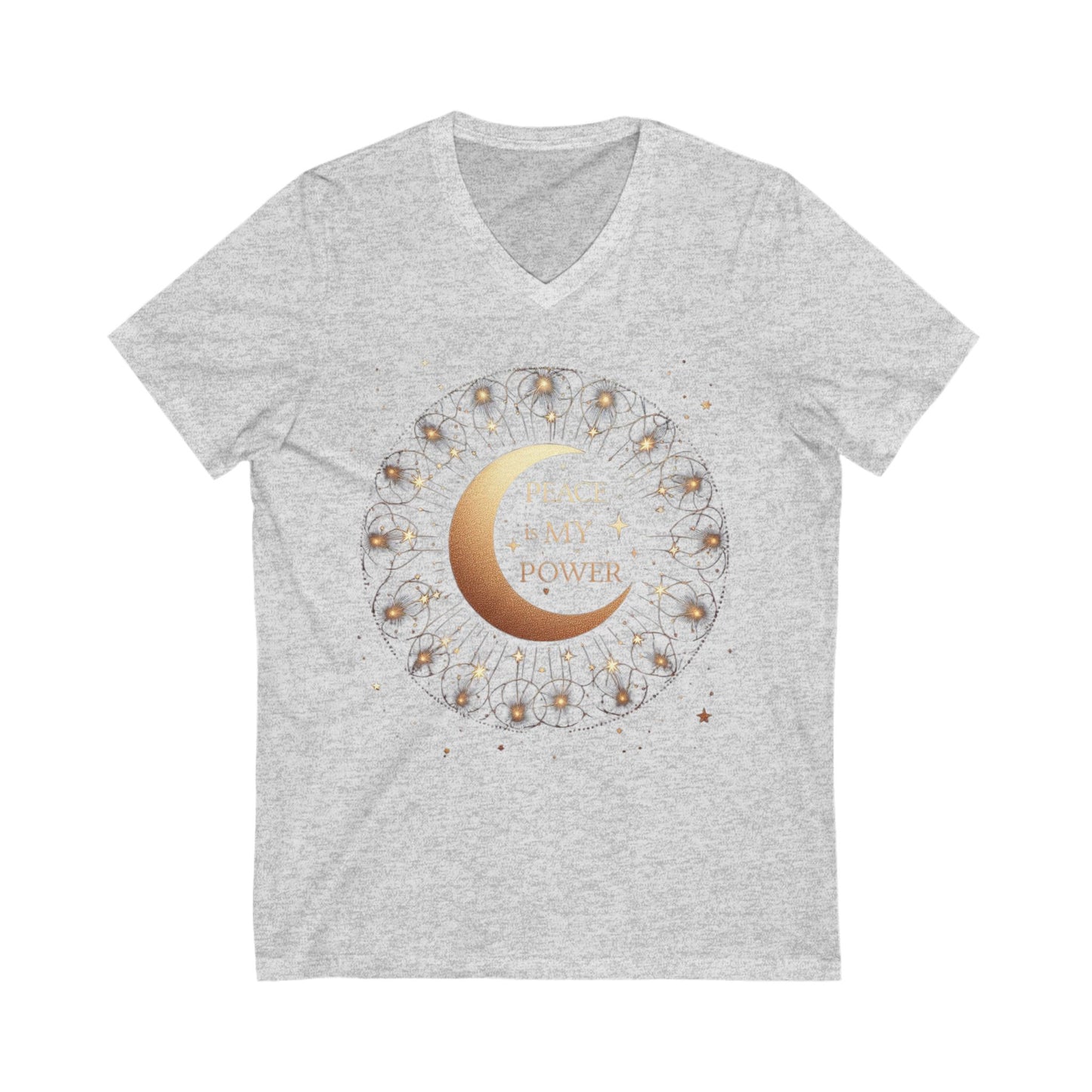 DUO MODERN "Peace Is My Power" Unisex Jersey Short Sleeve V-Neck Tee - DUO Modern