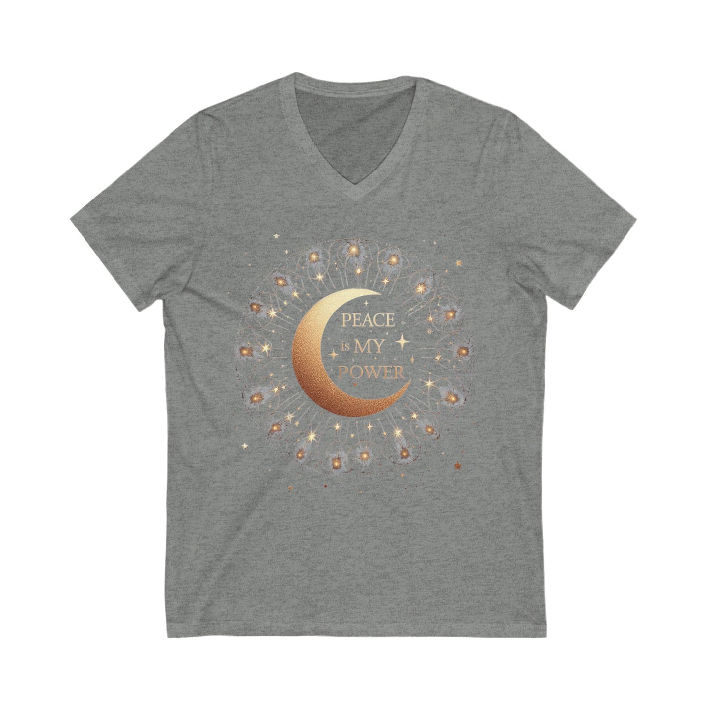 DUO MODERN "Peace Is My Power" Unisex Jersey Short Sleeve V-Neck Tee - DUO Modern