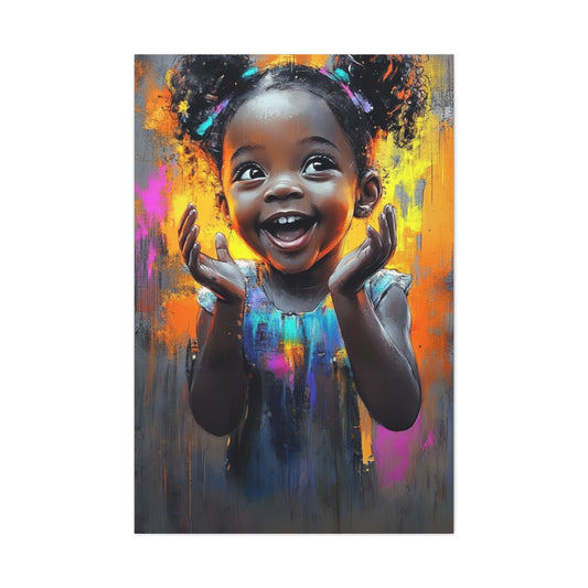 DUO MODERN "Little Joy" Matte Canvas little Black girl wall art