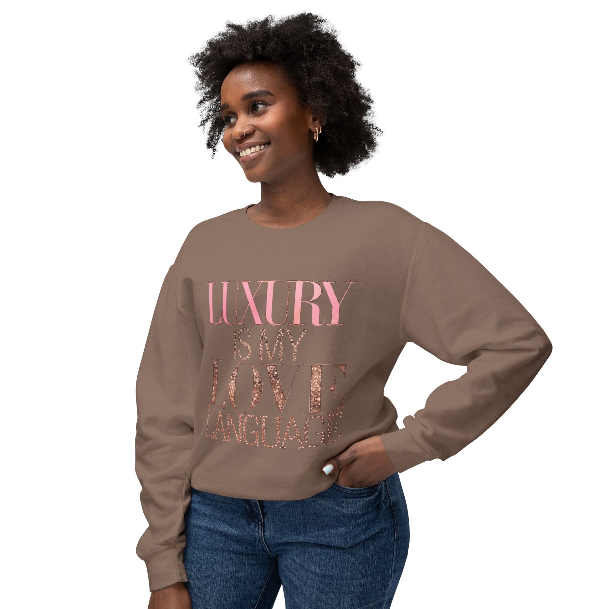 DUO MODERN "Luxury Is My Love Language" Unisex Lightweight Crewneck Sweatshirt - DUO Modern