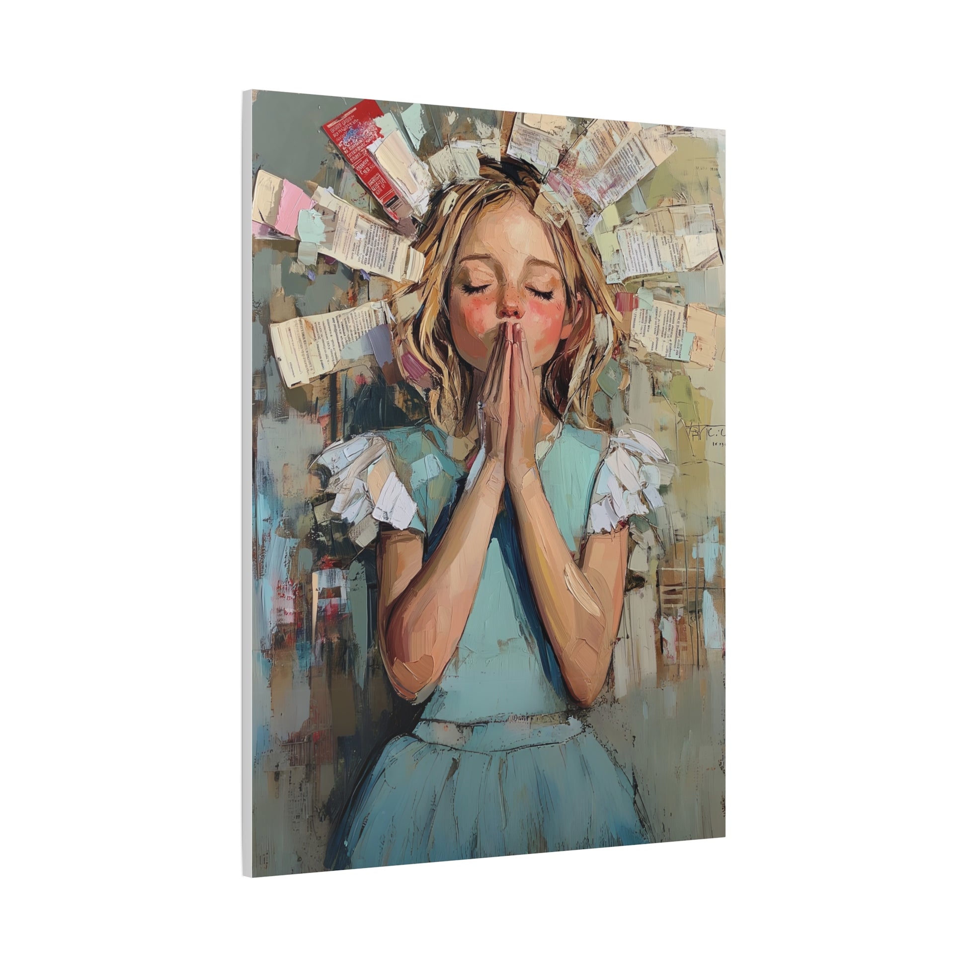 DUO MODERN Grace in Pastels: A Young Girl's Prayerful Moment - Matte Canvas Wall Art - DUO Modern