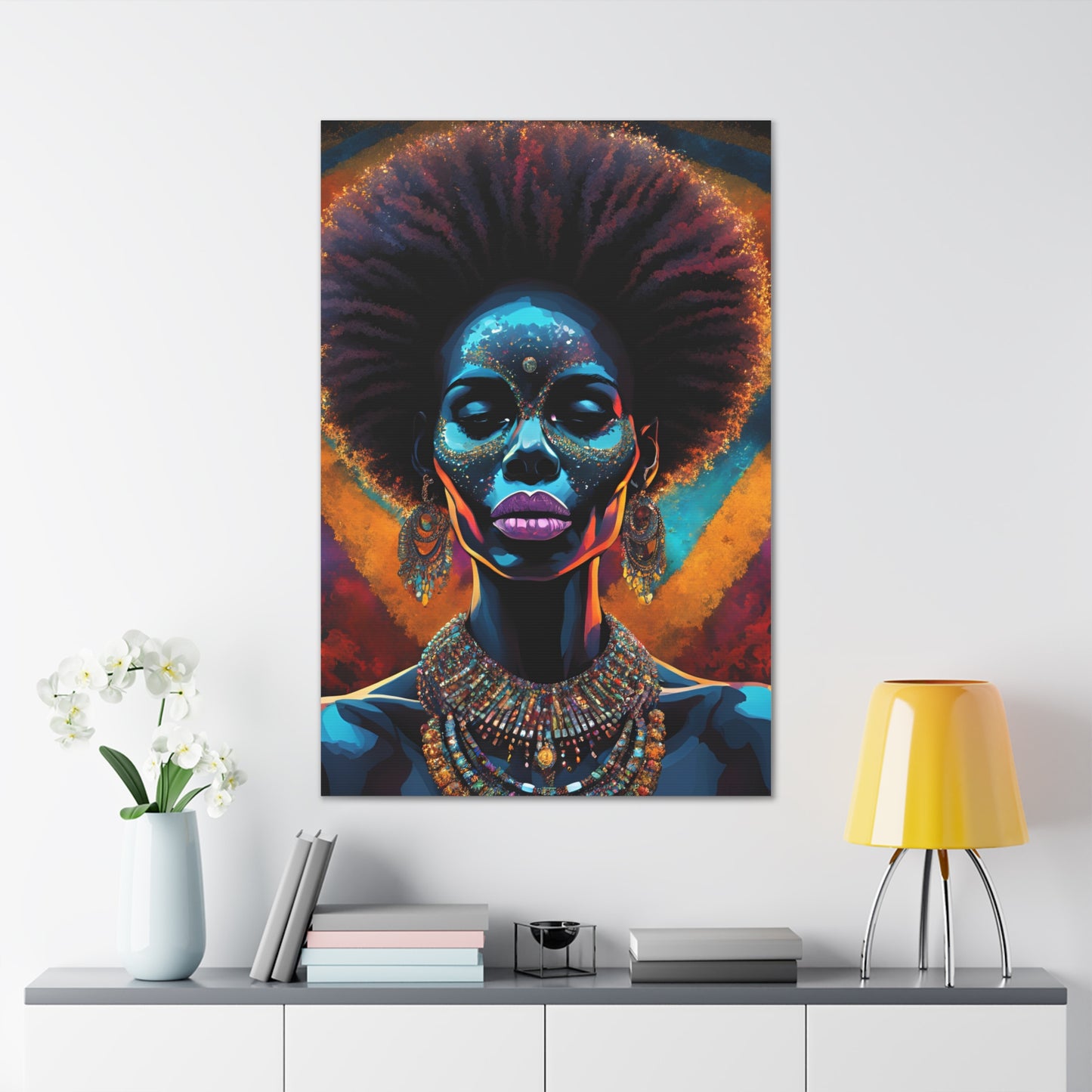 DUO MODERN Black Goddess Canvas, Black artwork is a powerful tribute to the resilience, intelligence, and confidence of Black women,