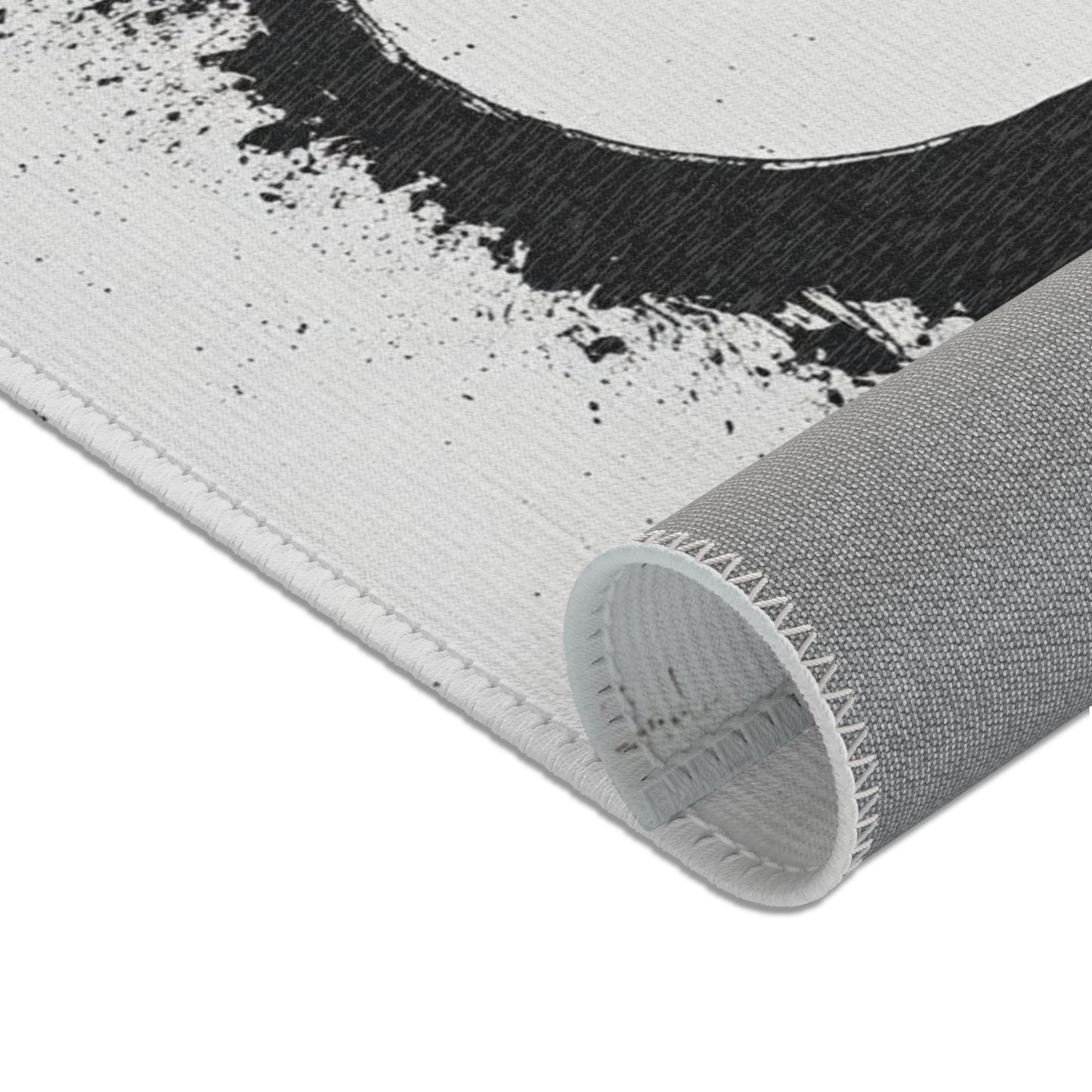 DUO MODERN "Modern Abstract Area Rug - Minimalist Black and White - DUO Modern