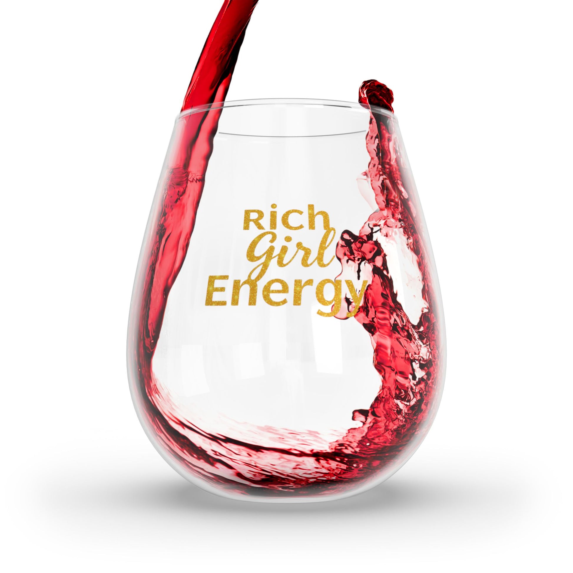DUO MODERN "Rich Girl Energy" Stemless Wine Glass