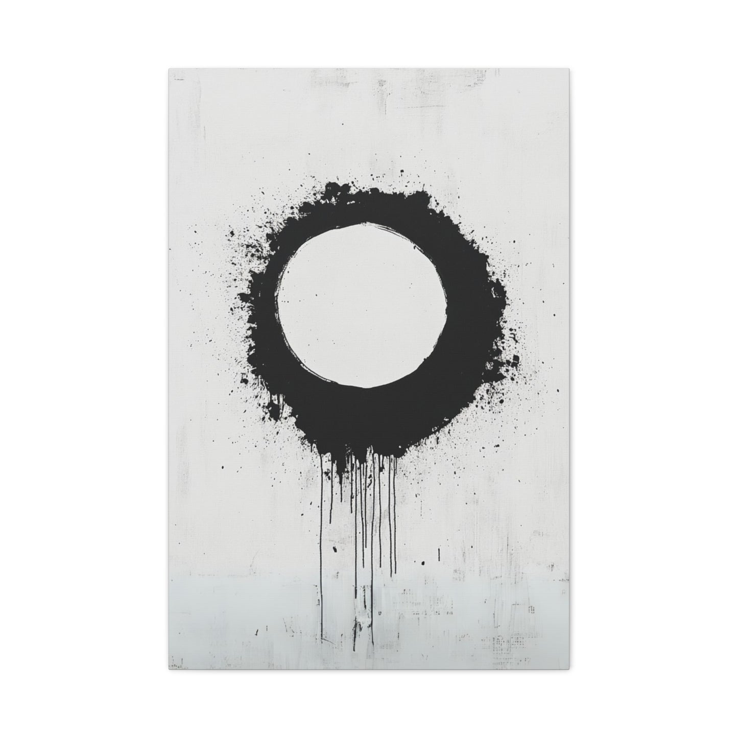 DUO MODERN "Modern Abstract Wall Art - Black Circle" on Matte Canvas - DUO Modern