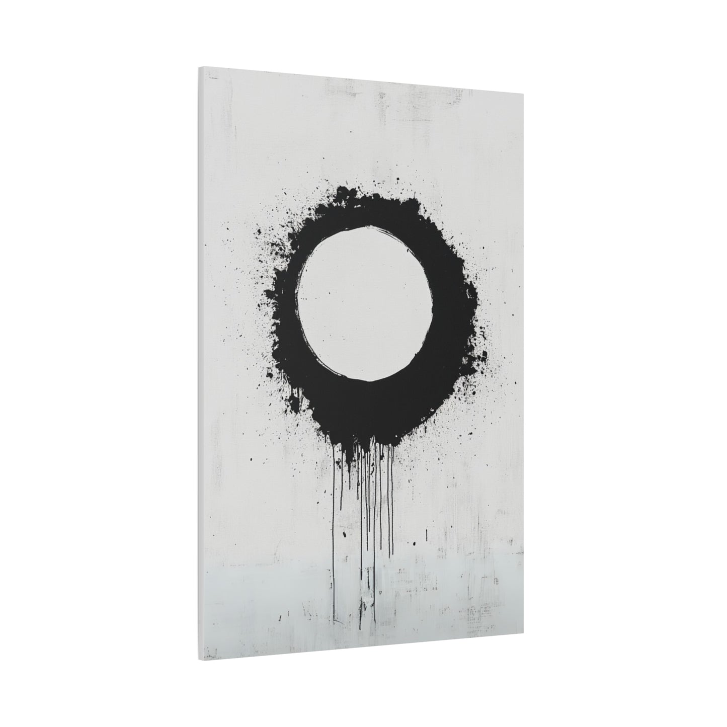 DUO MODERN "Modern Abstract Wall Art - Black Circle" on Matte Canvas - DUO Modern
