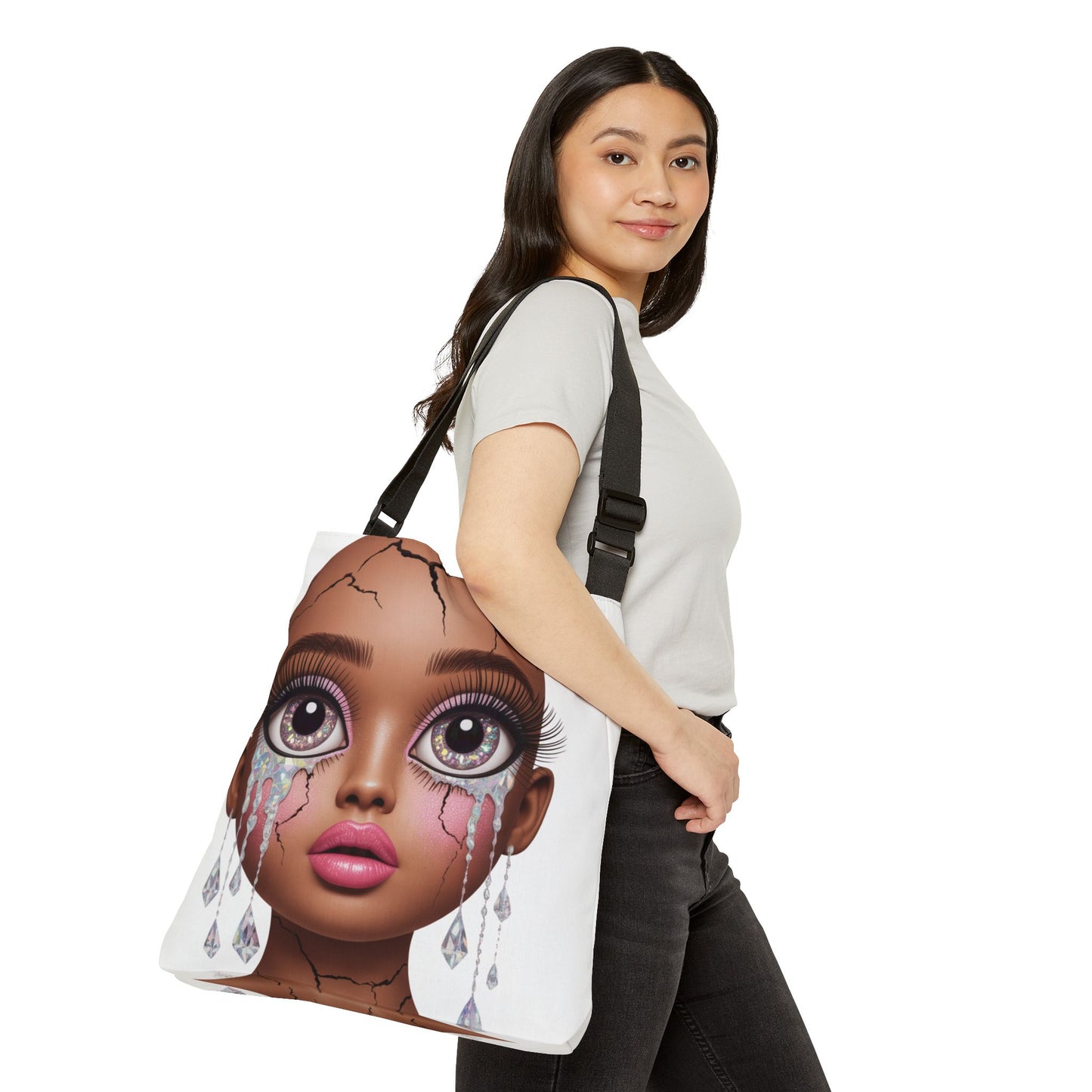 DUO MODERN “Broken Doll Face” Adjustable Tote Bag