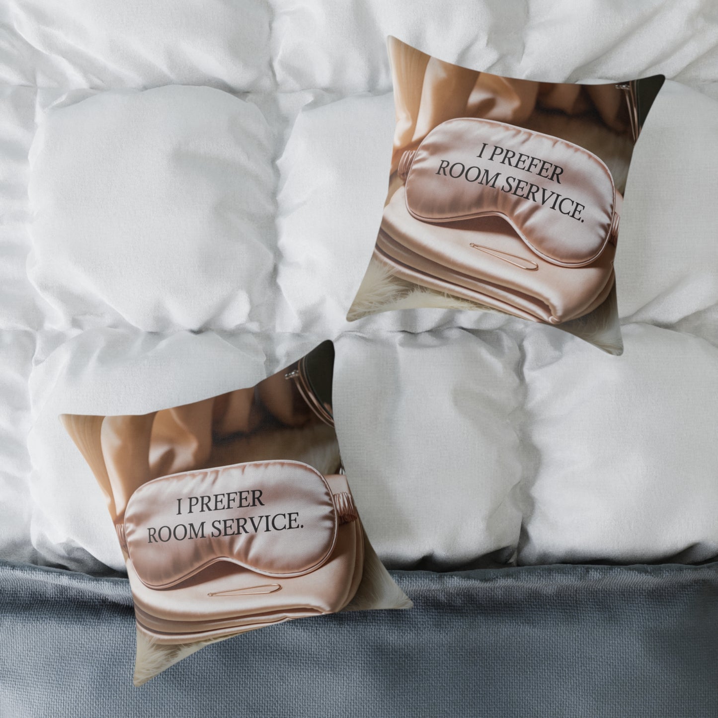 DUO MODERN “I Prefer Room Service” Square Canvas Pillow - DUO Modern