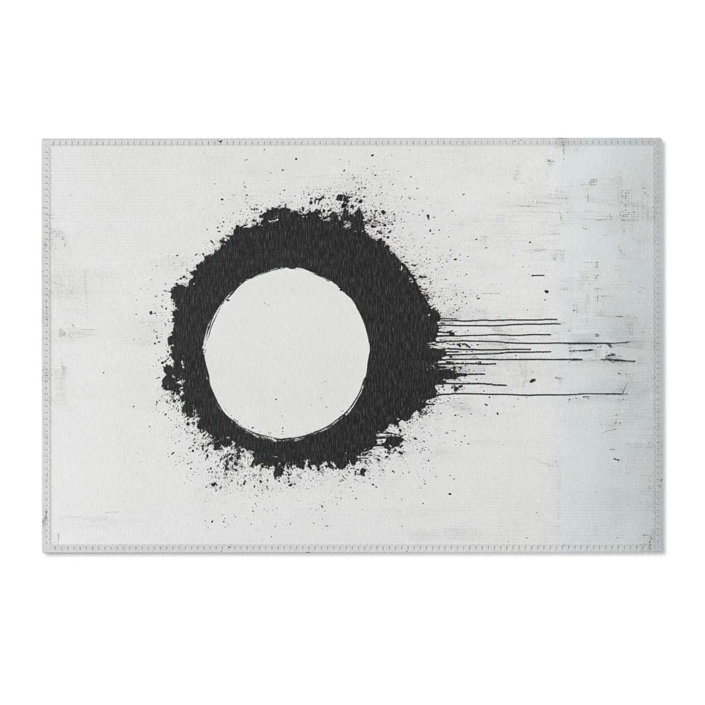 DUO MODERN "Modern Abstract Area Rug - Minimalist Black and White - DUO Modern