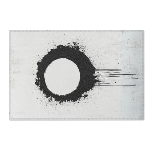 DUO MODERN "Modern Abstract Area Rug - Minimalist Black and White - DUO Modern