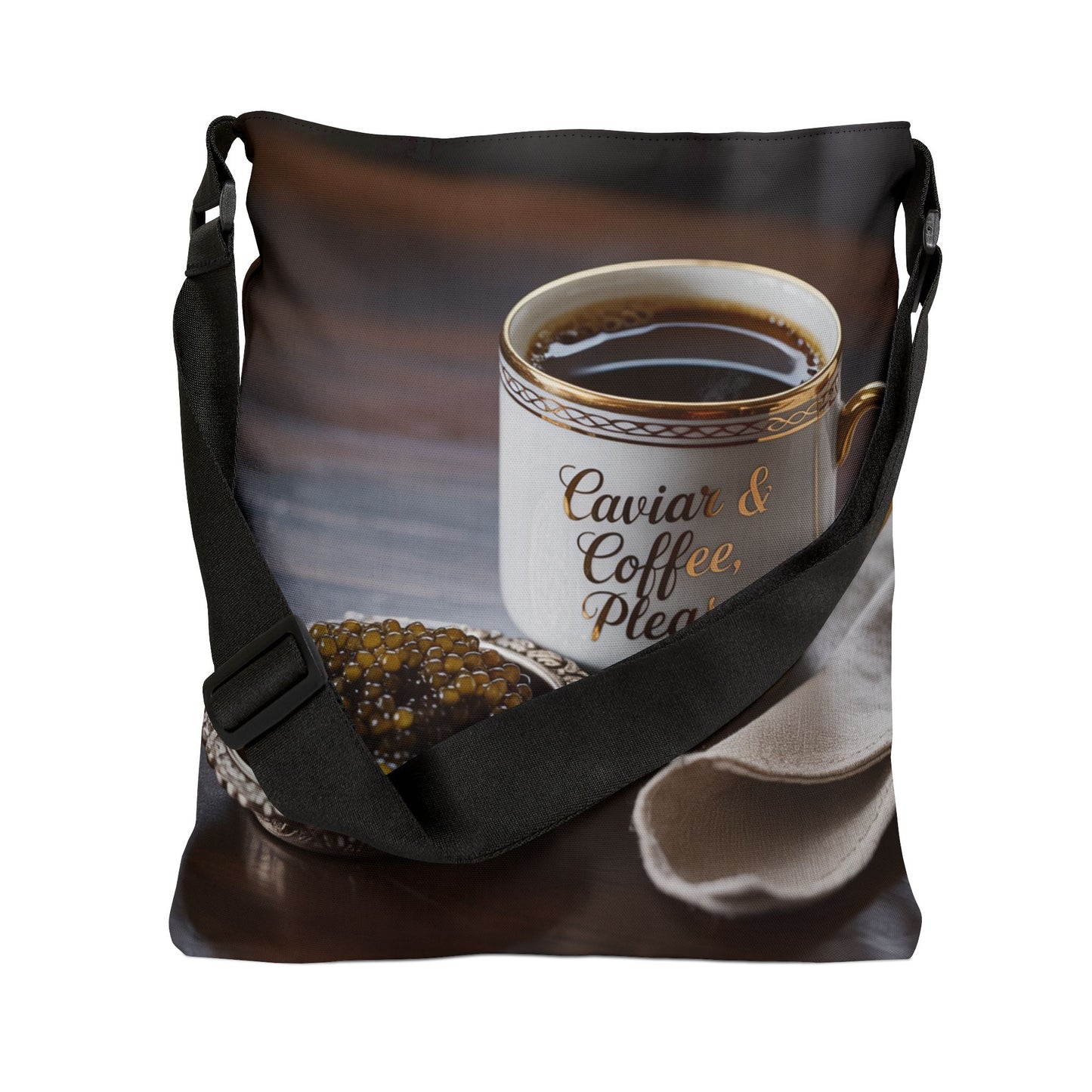 DUO MODERN “Caviar & Coffee Please” Adjustable Tote Bag - DUO Modern
