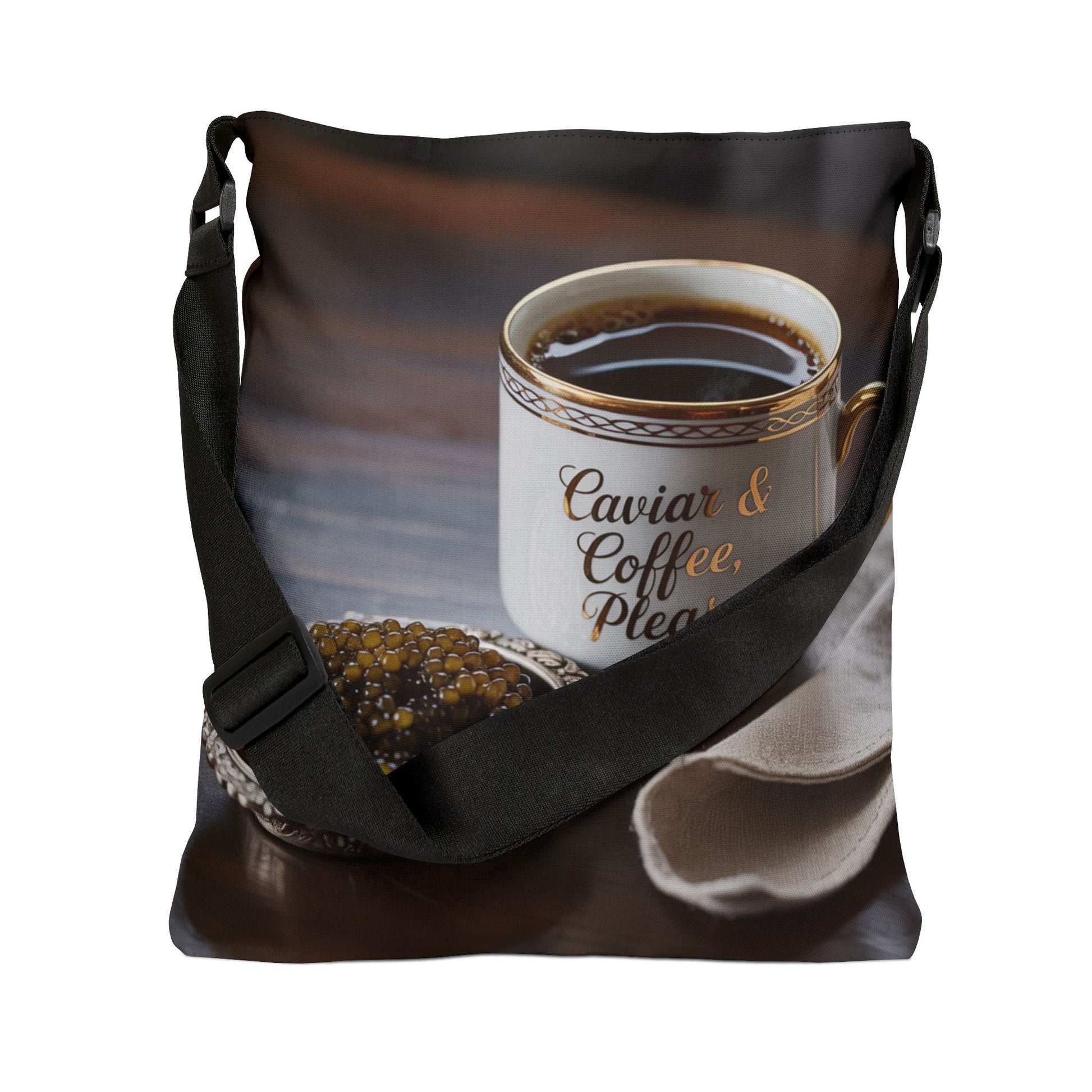 DUO MODERN “Caviar & Coffee Please” Adjustable Tote Bag - DUO Modern