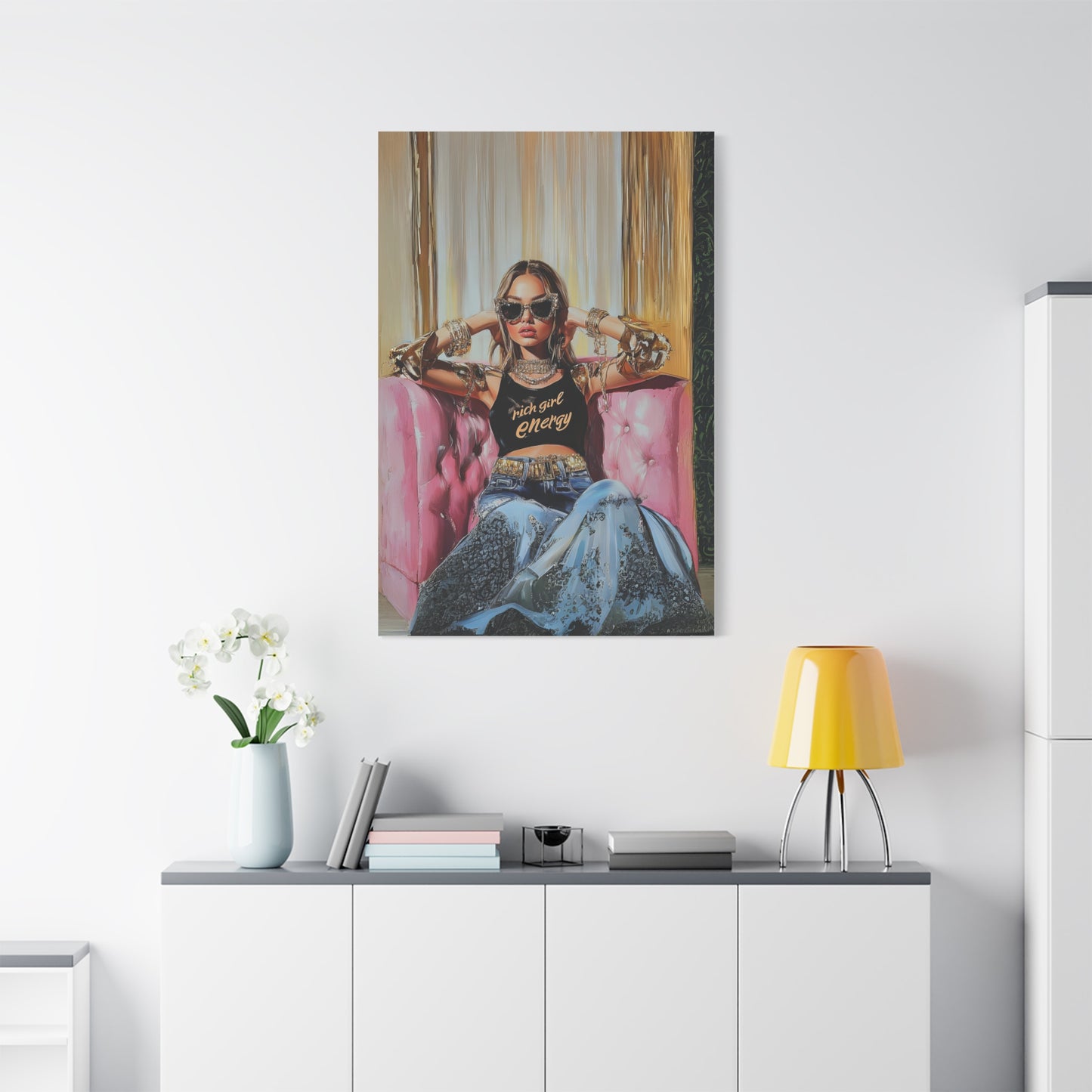 DUO MODERN "Rich Girl Energy" Matte Canvas, Stretched, 1.25 - DUO Modern