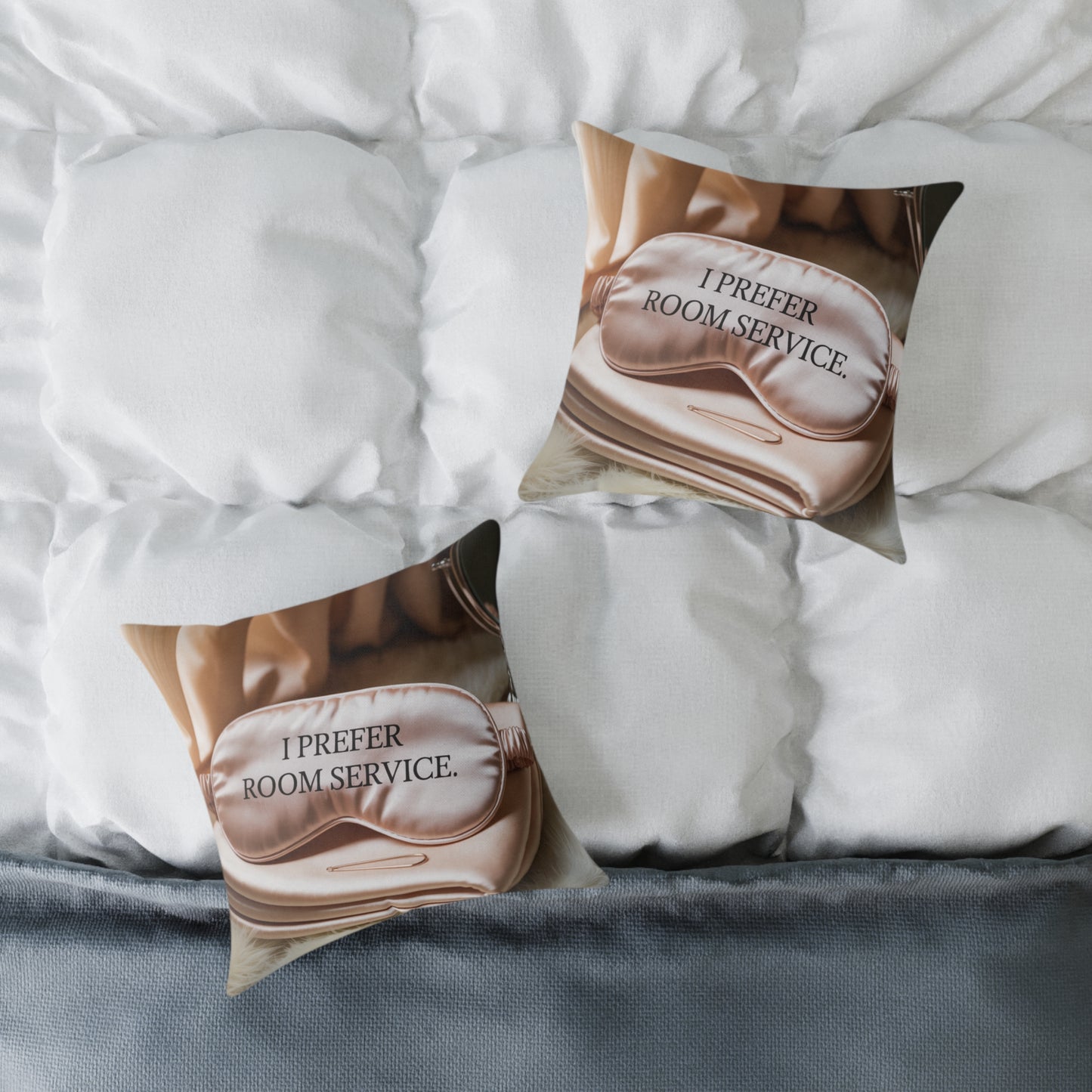 DUO MODERN “I Prefer Room Service” Square Canvas Pillow - DUO Modern