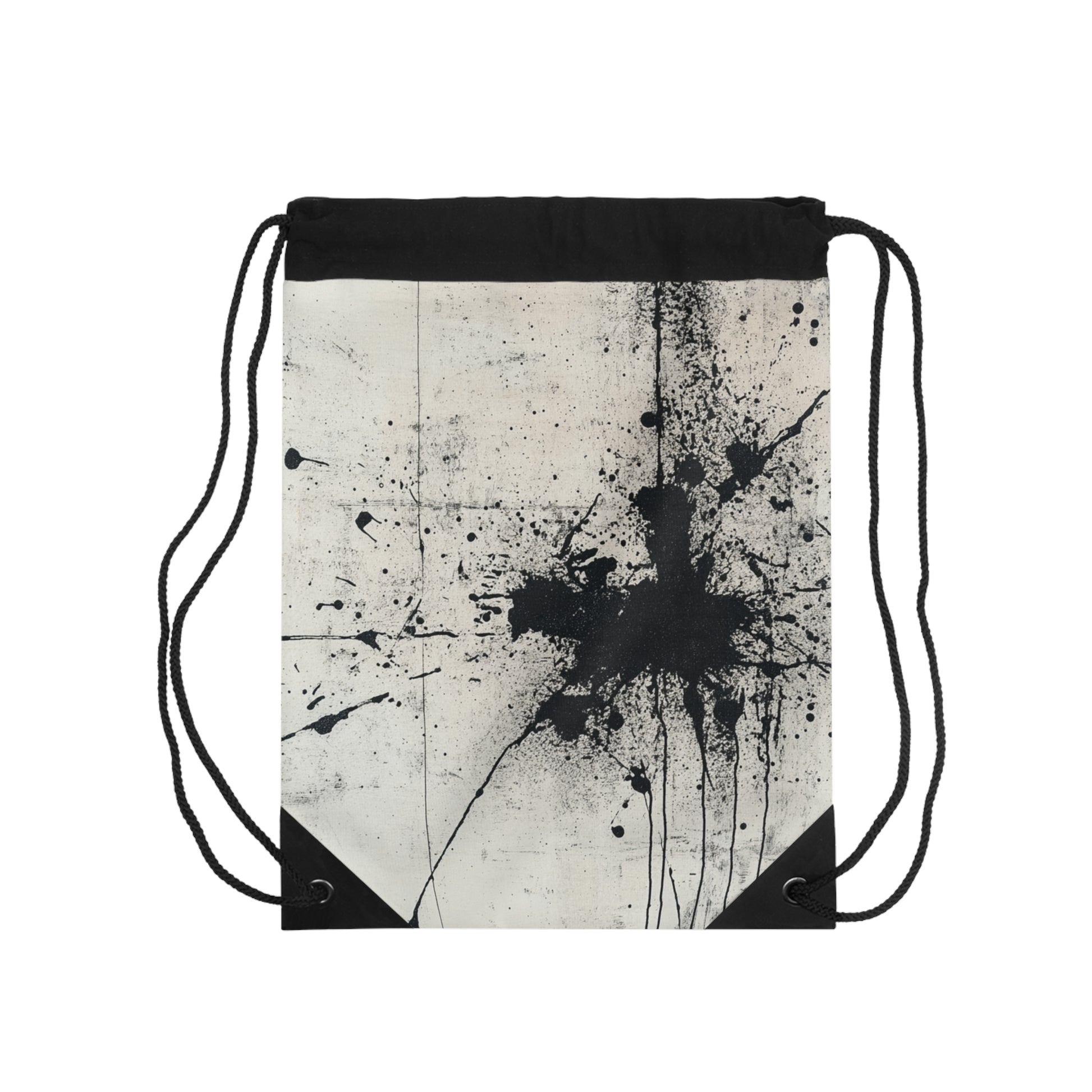 DUO MODERN "Artistic Black Splatter" Drawstring Bag - DUO Modern