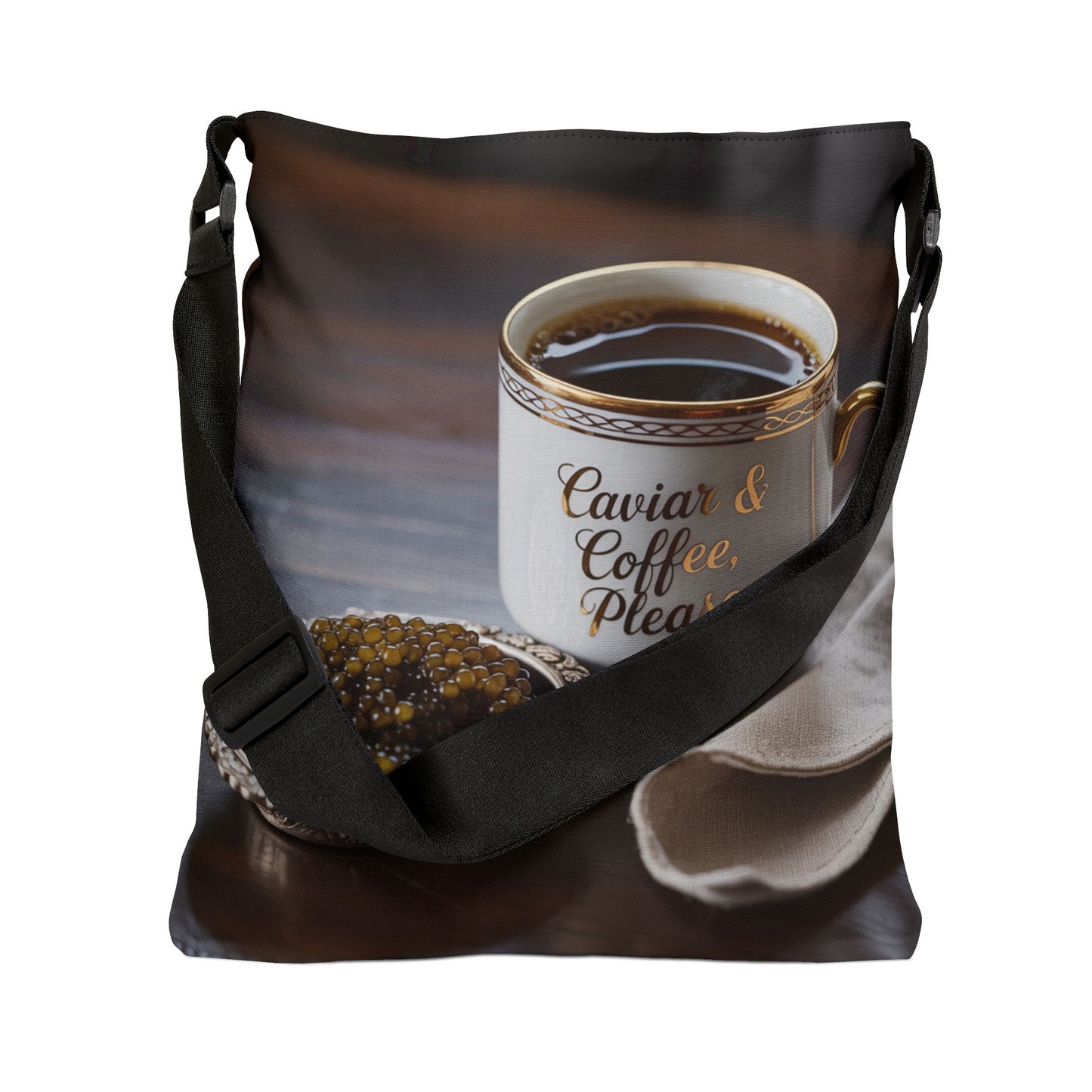 DUO MODERN “Caviar & Coffee Please” Adjustable Tote Bag - DUO Modern