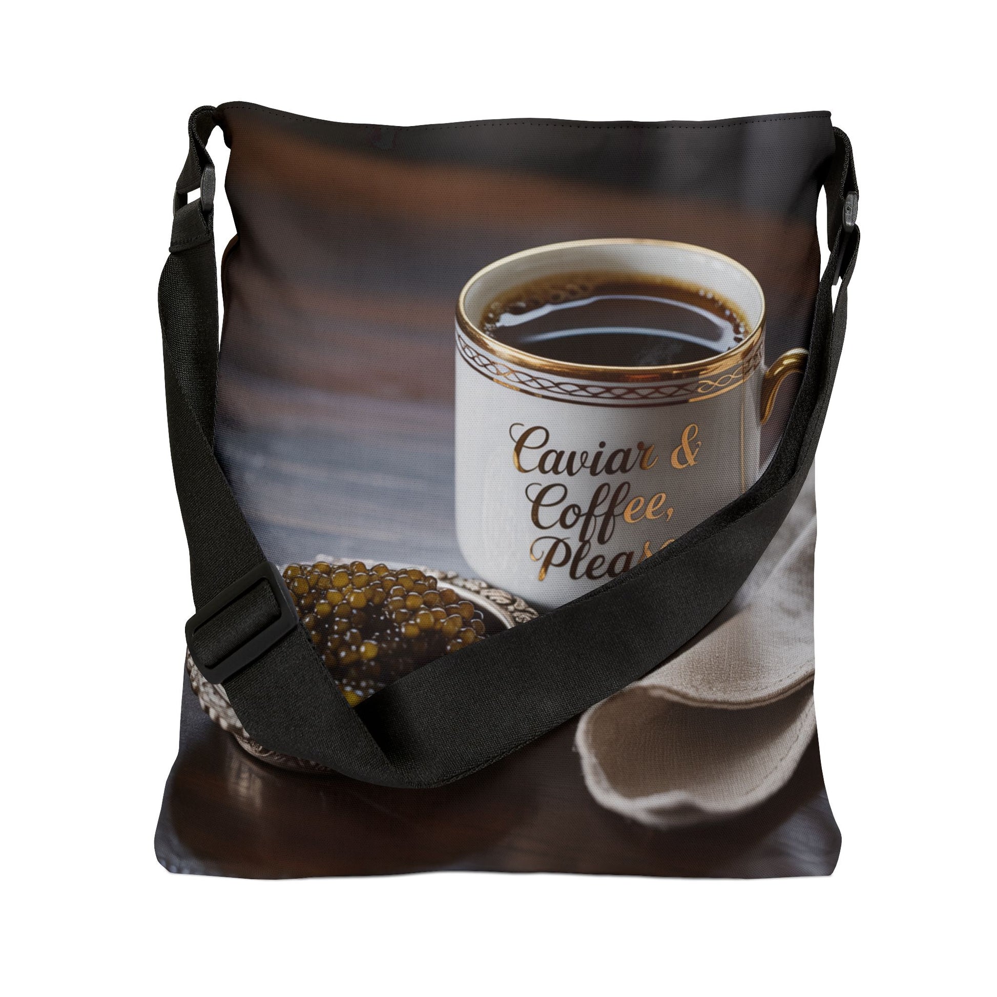 DUO MODERN “Caviar & Coffee Please” Adjustable Tote Bag - DUO Modern