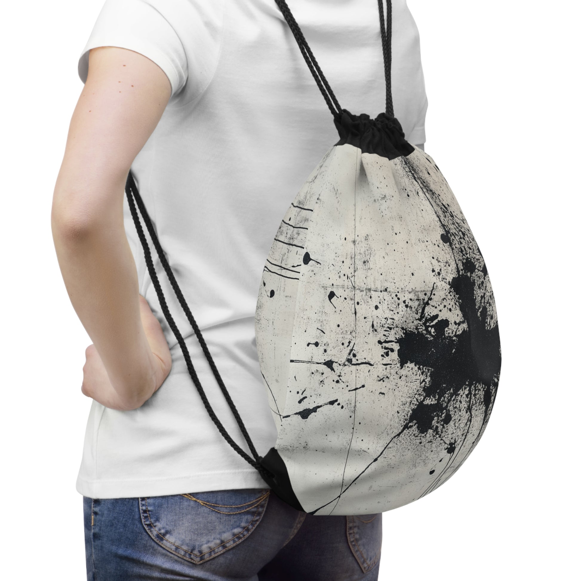 DUO MODERN "Artistic Black Splatter" Drawstring Bag - DUO Modern