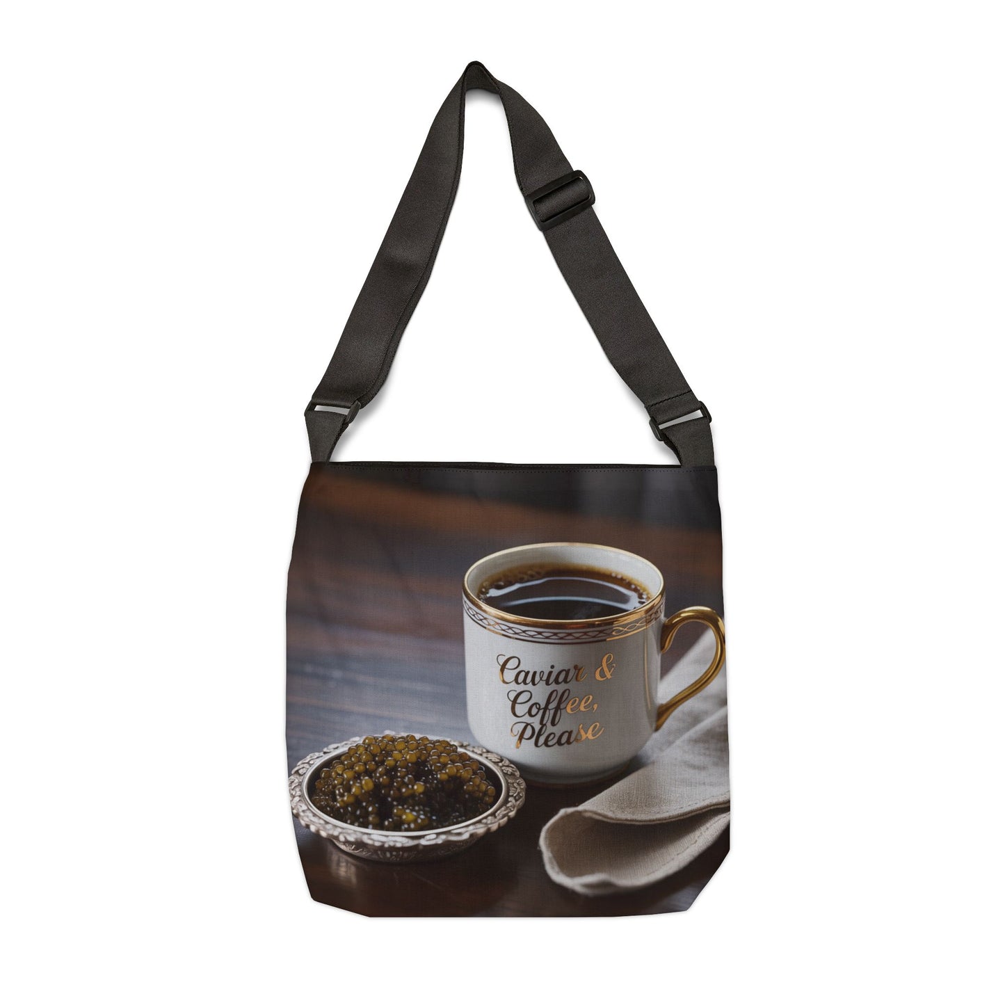 DUO MODERN “Caviar & Coffee Please” Adjustable Tote Bag - DUO Modern