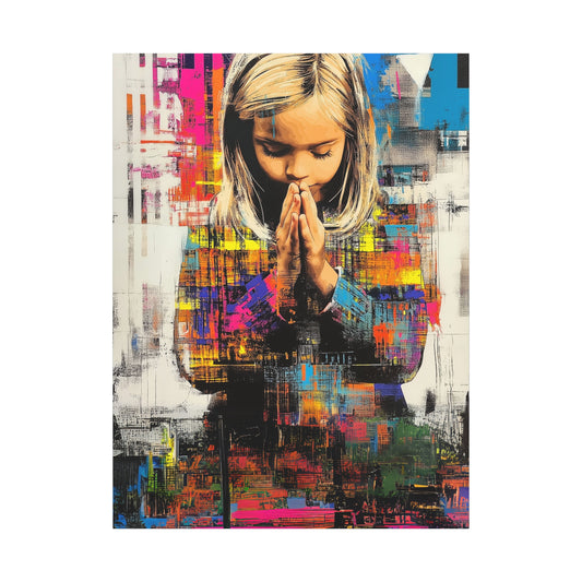 DUO MODERN Radiant Prayer: A Joyful Neon Glow Matte Canvas - DUO Modern
