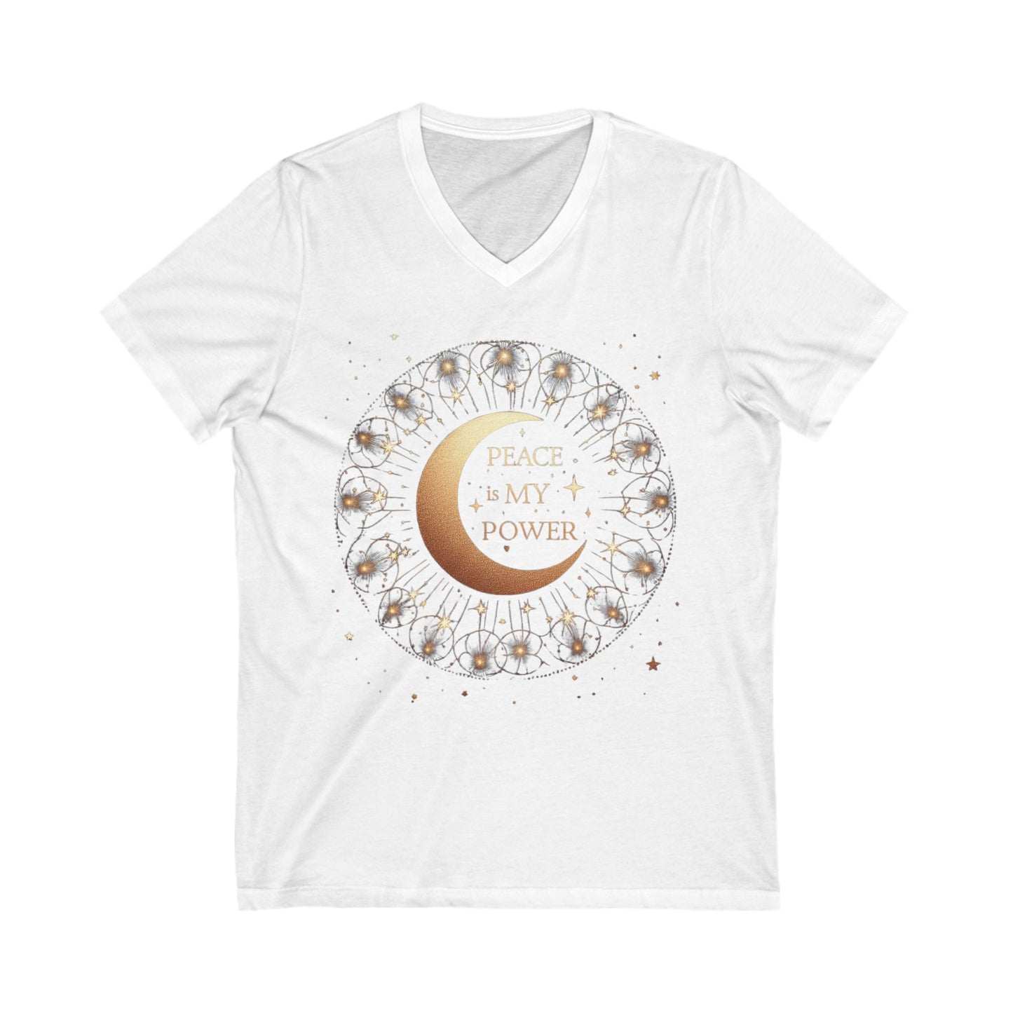 DUO MODERN "Peace Is My Power" Unisex Jersey Short Sleeve V-Neck Tee - DUO Modern