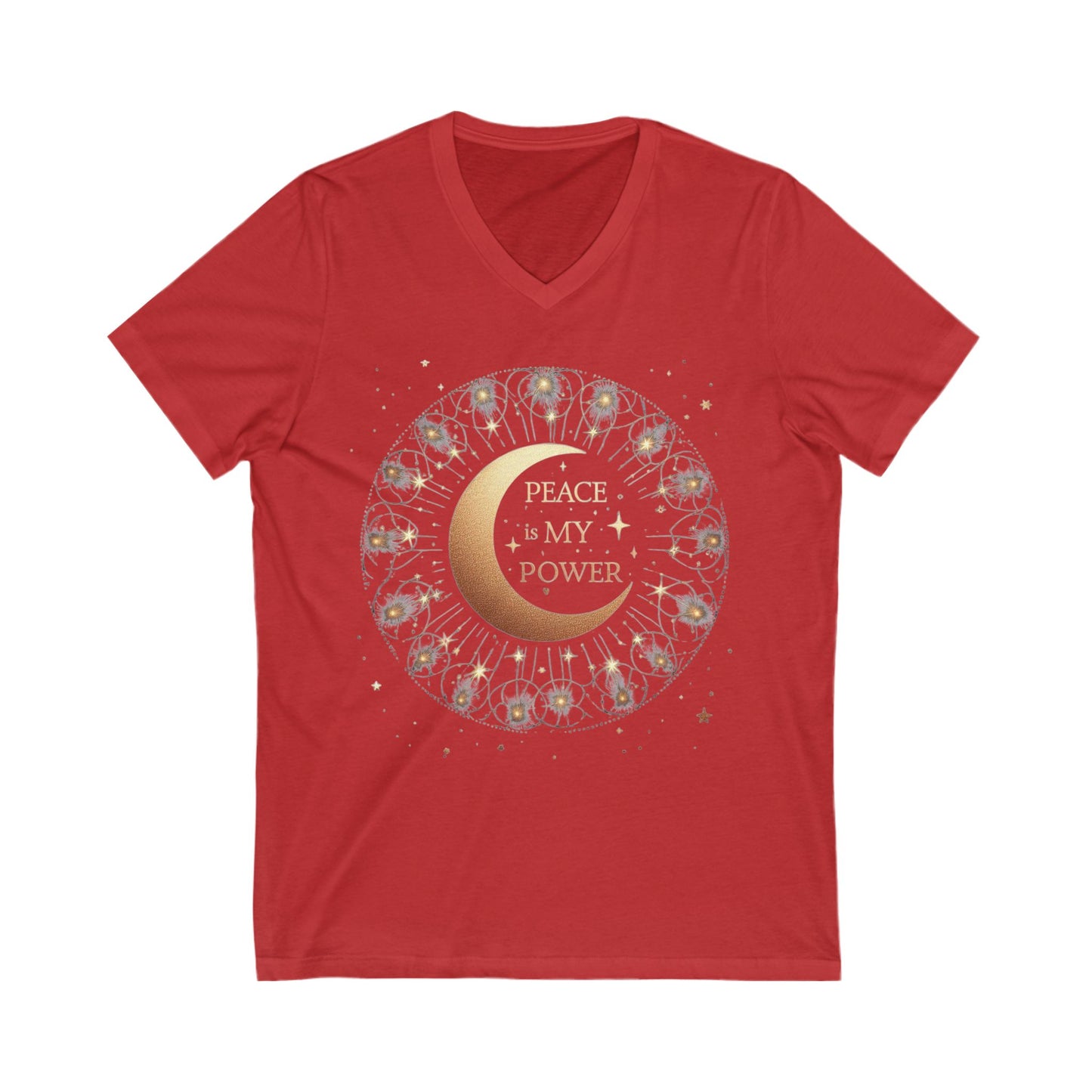 DUO MODERN "Peace Is My Power" Unisex Jersey Short Sleeve V-Neck Tee - DUO Modern