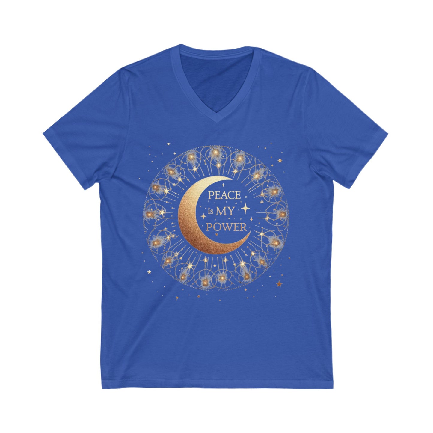 DUO MODERN "Peace Is My Power" Unisex Jersey Short Sleeve V-Neck Tee - DUO Modern