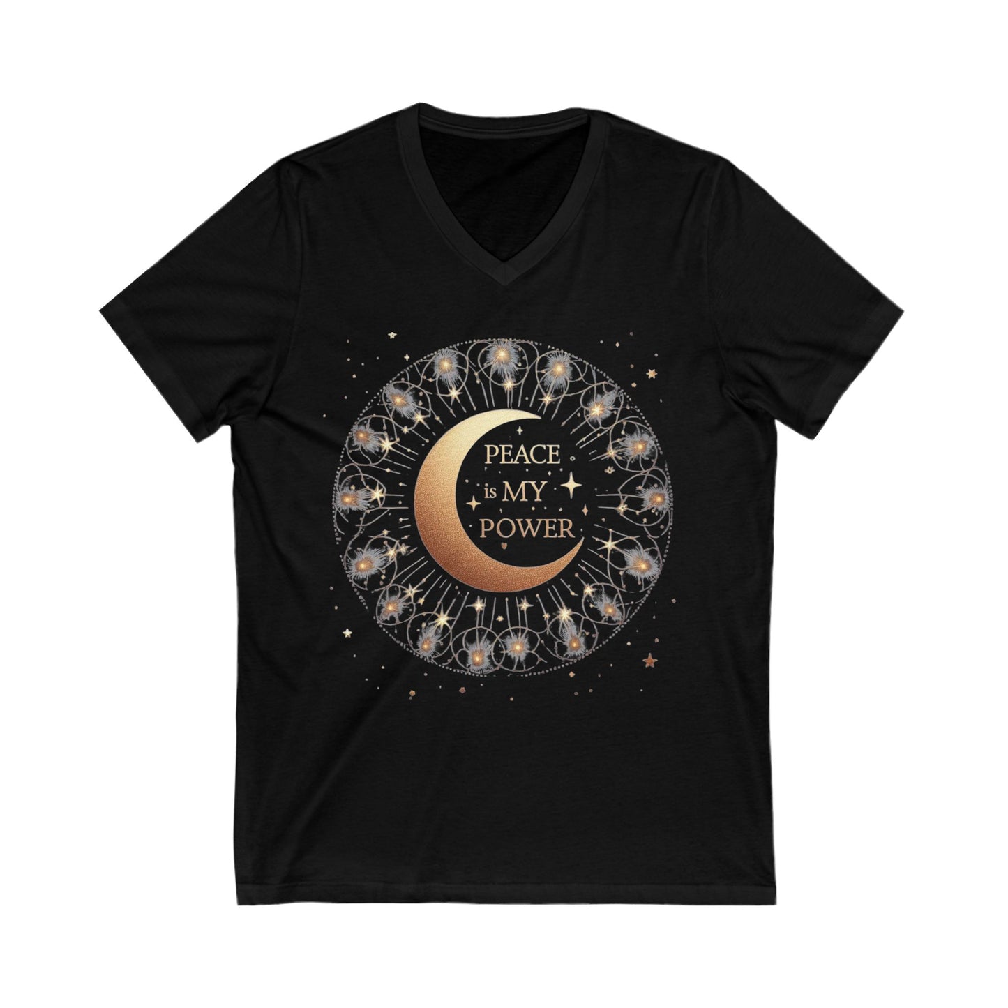 DUO MODERN "Peace Is My Power" Unisex Jersey Short Sleeve V-Neck Tee - DUO Modern