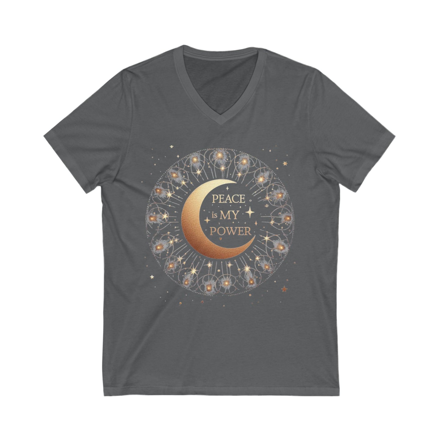 DUO MODERN "Peace Is My Power" Unisex Jersey Short Sleeve V-Neck Tee - DUO Modern