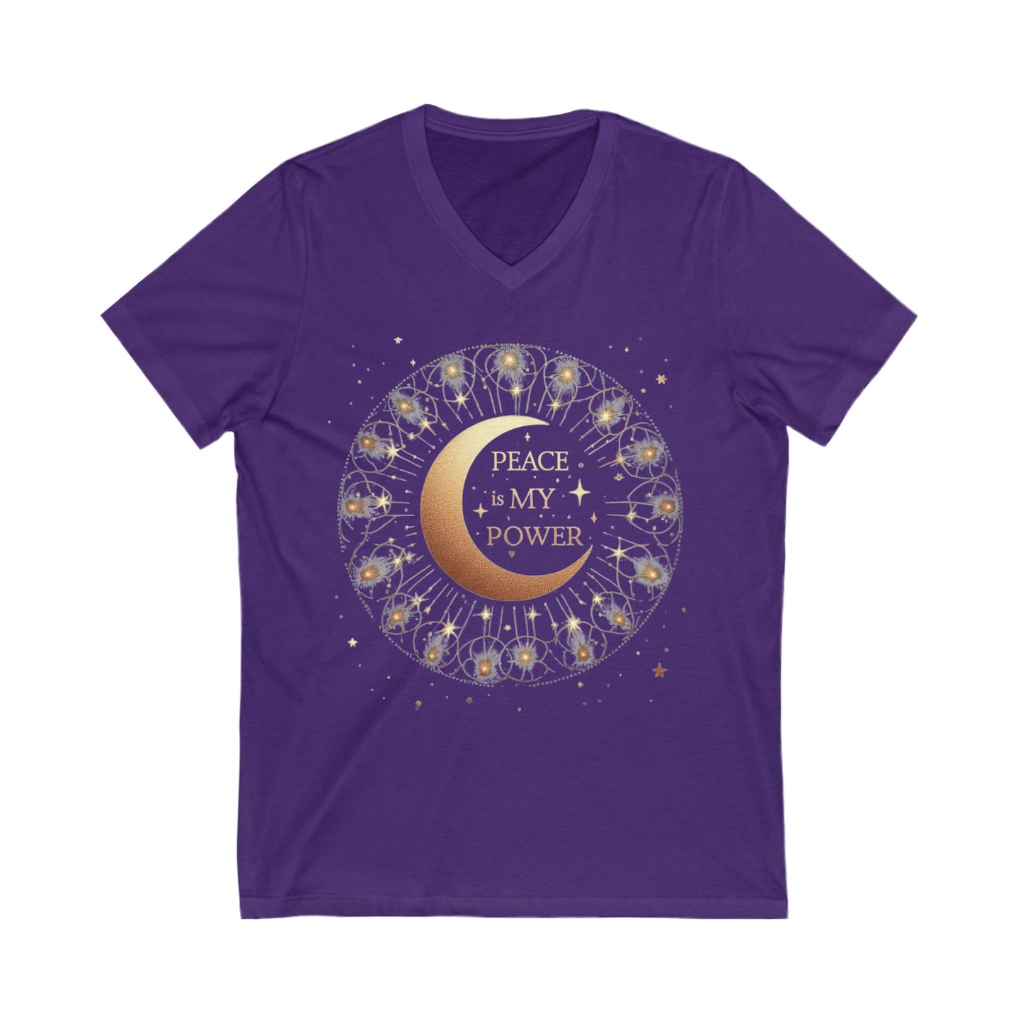 DUO MODERN "Peace Is My Power" Unisex Jersey Short Sleeve V-Neck Tee - DUO Modern
