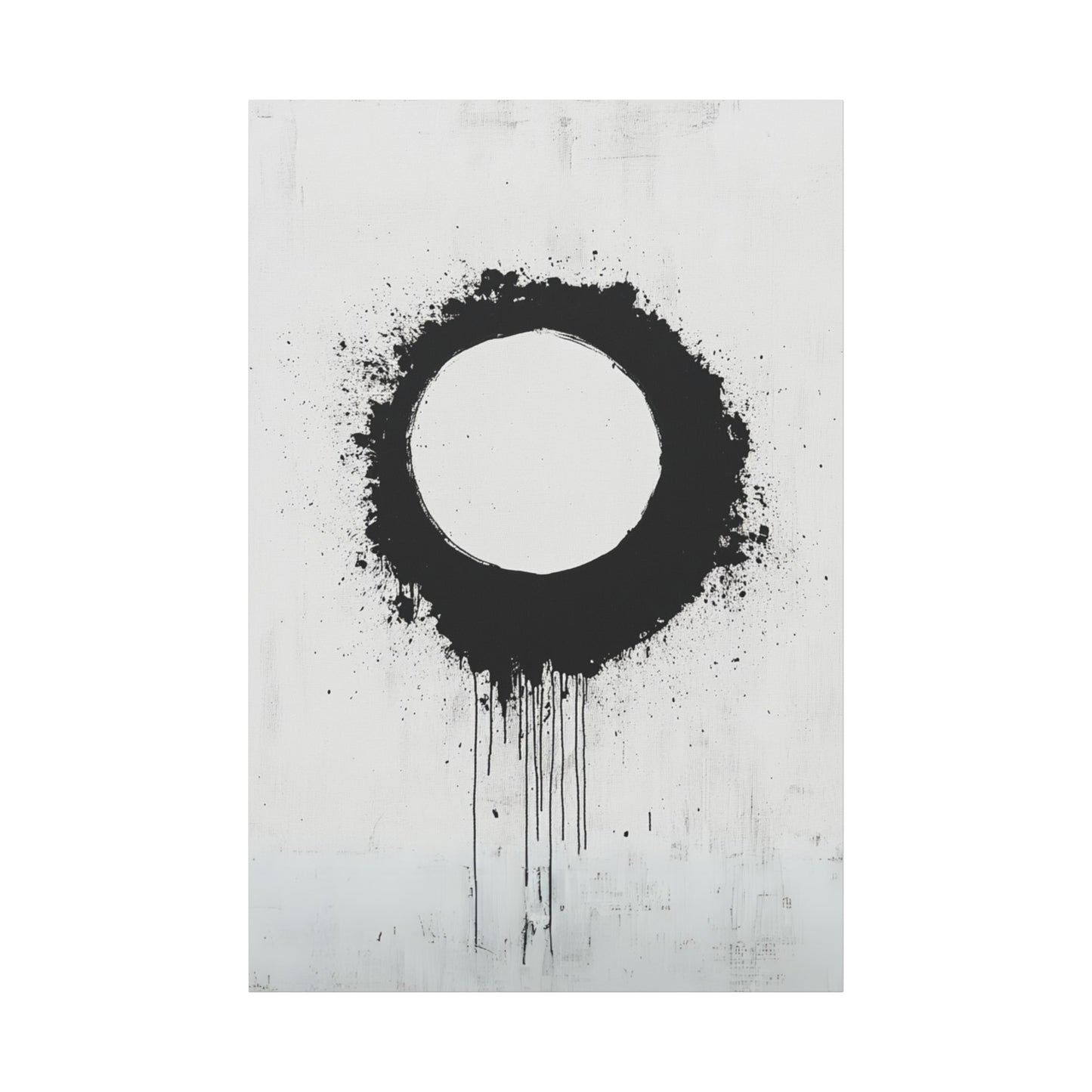 DUO MODERN "Modern Abstract Wall Art - Black Circle" on Matte Canvas - DUO Modern