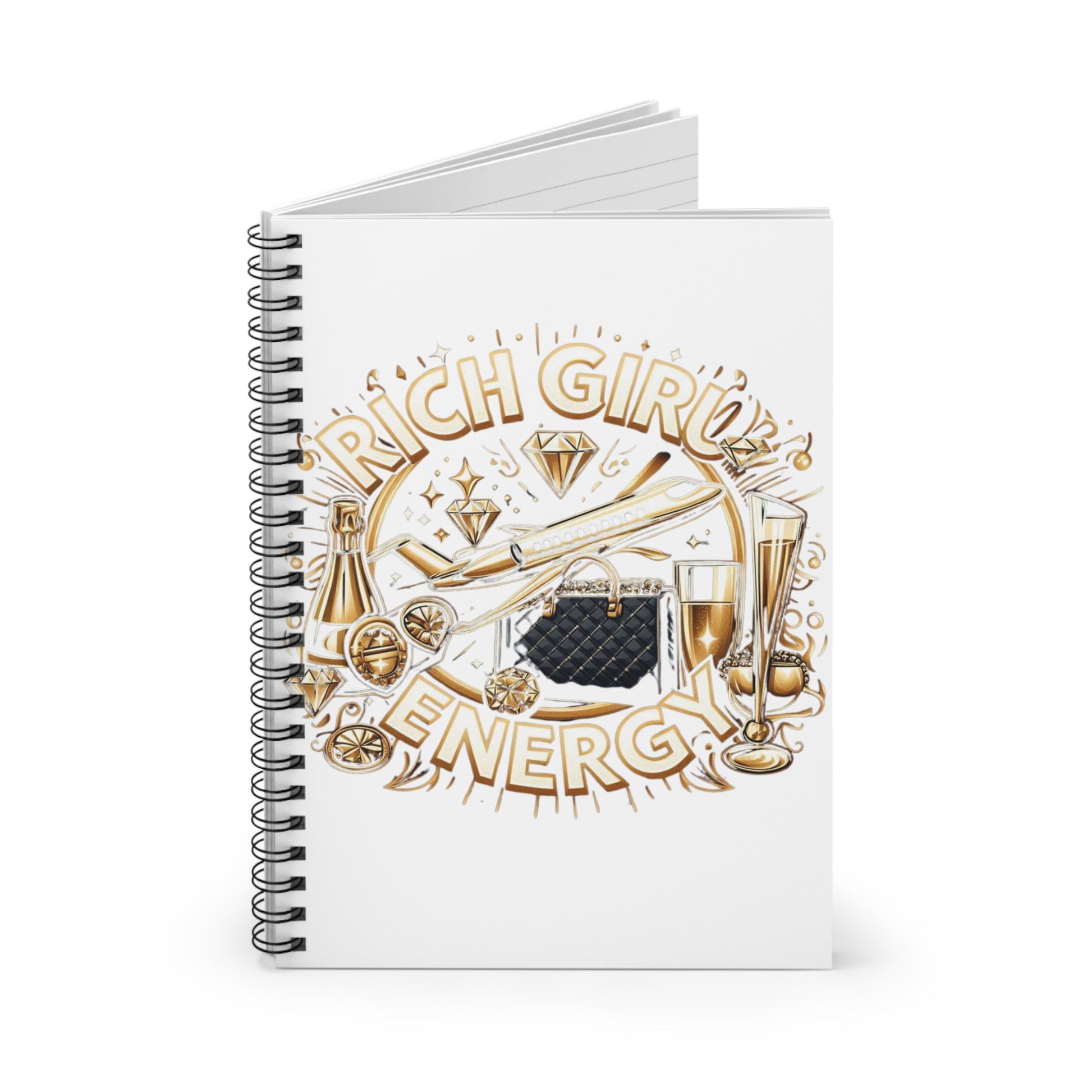 DUO MODERN "Rich Girl Energy" Spiral Notebook-Ruled Line - DUO Modern