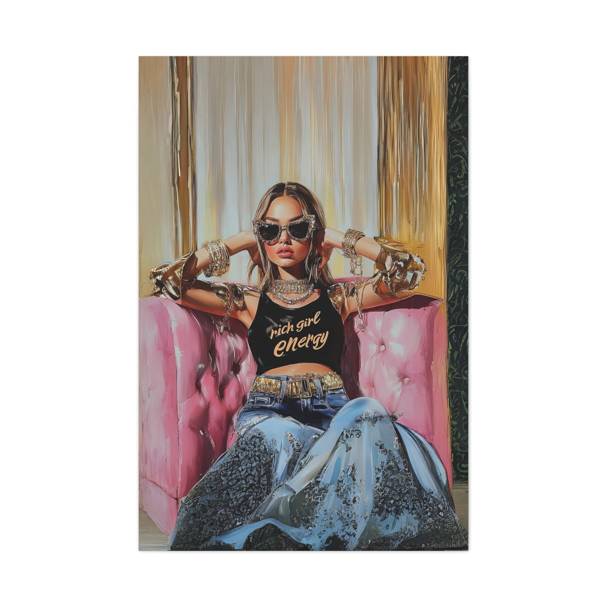 DUO MODERN "Rich Girl Energy" Matte Canvas, Stretched,