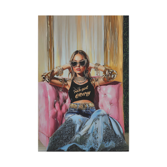 DUO MODERN "Rich Girl Energy" Matte Canvas, Stretched,