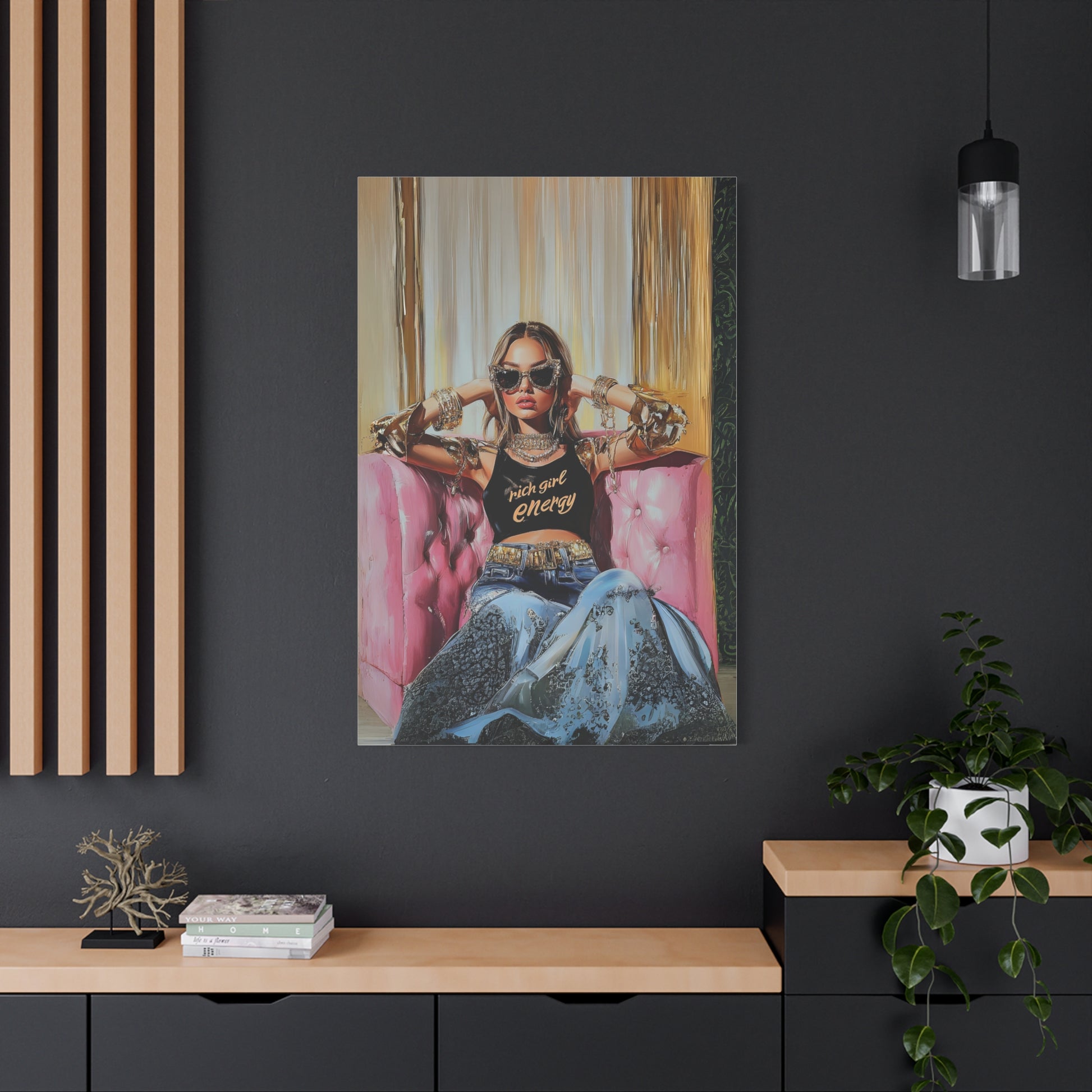 DUO MODERN "Rich Girl Energy" Matte Canvas, Stretched,