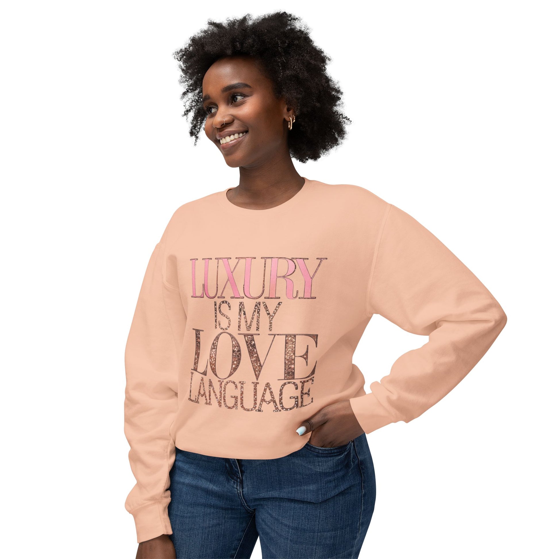 DUO MODERN "Luxury Is My Love Language" Unisex Lightweight Crewneck Sweatshirt - DUO Modern