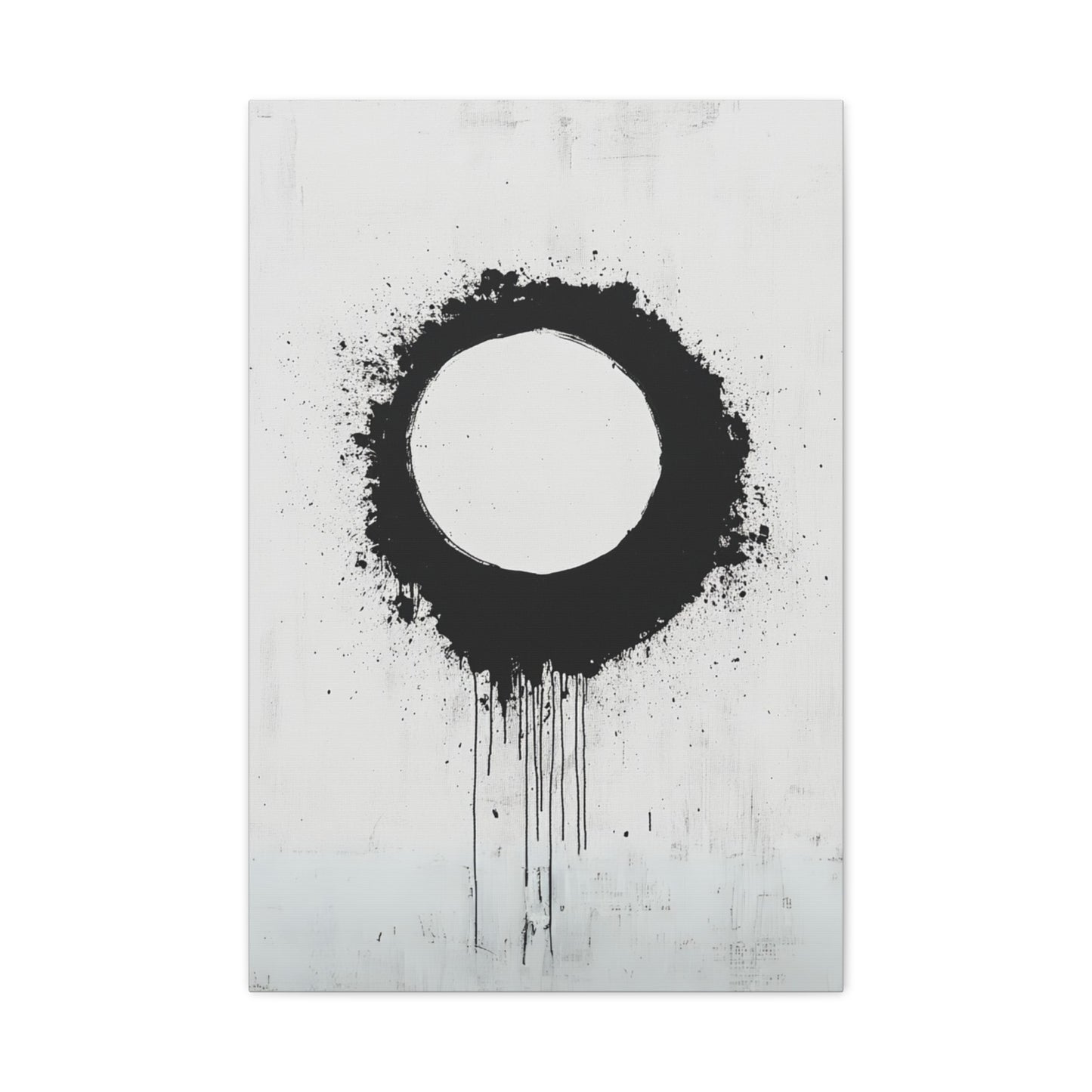 DUO MODERN "Modern Abstract Wall Art - Black Circle" on Matte Canvas - DUO Modern