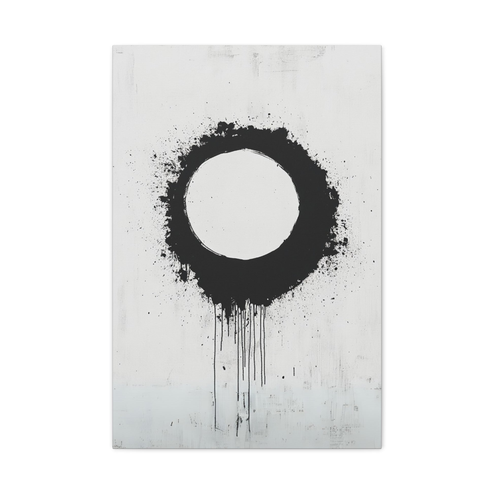 DUO MODERN "Modern Abstract Wall Art - Black Circle" on Matte Canvas - DUO Modern