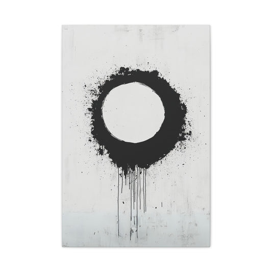 DUO MODERN "Modern Abstract Wall Art - Black Circle" on Matte Canvas - DUO Modern