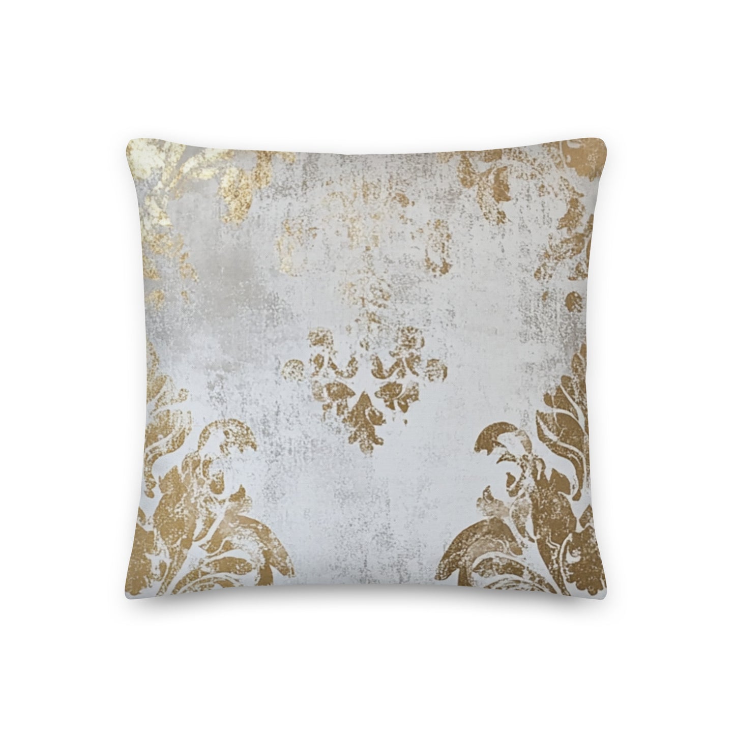 "DUO MODERN 'White Gold Metallic' Premium Pillow with shimmering gold metallic details and classic white. Elevates any space with timeless, upscale luxury. Perfect statement piece for modern, elegant interiors."